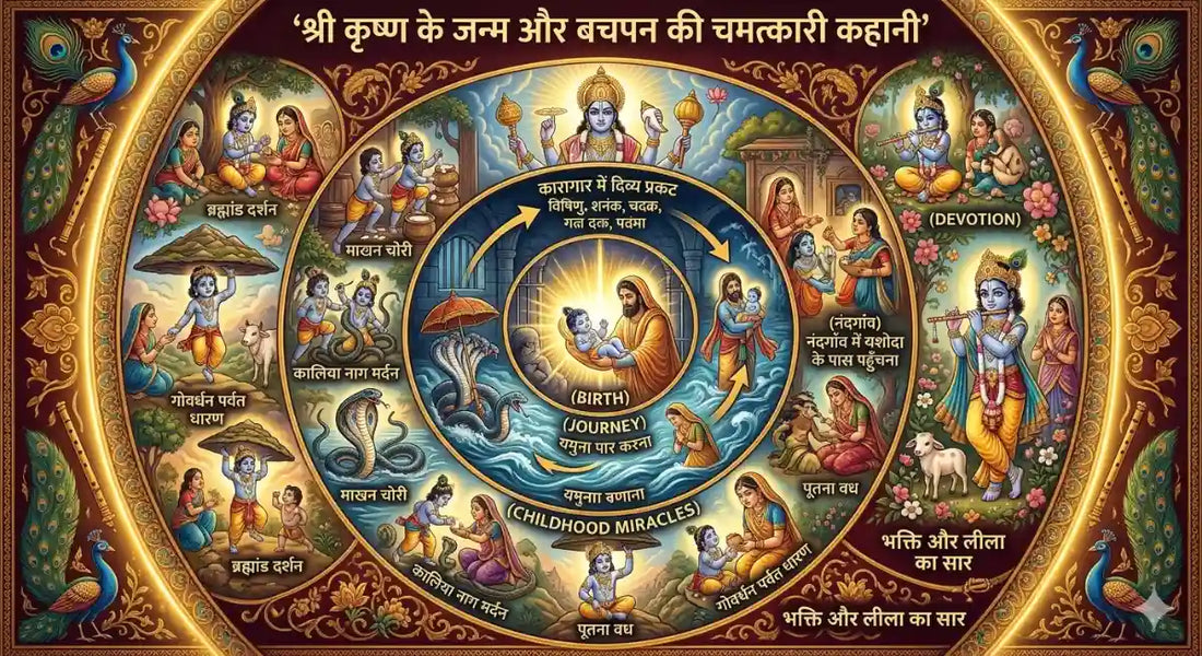 श्री कृष्ण जन्म और बचपन की चमत्कारी कहानी | Krishna Poshak का महत्व