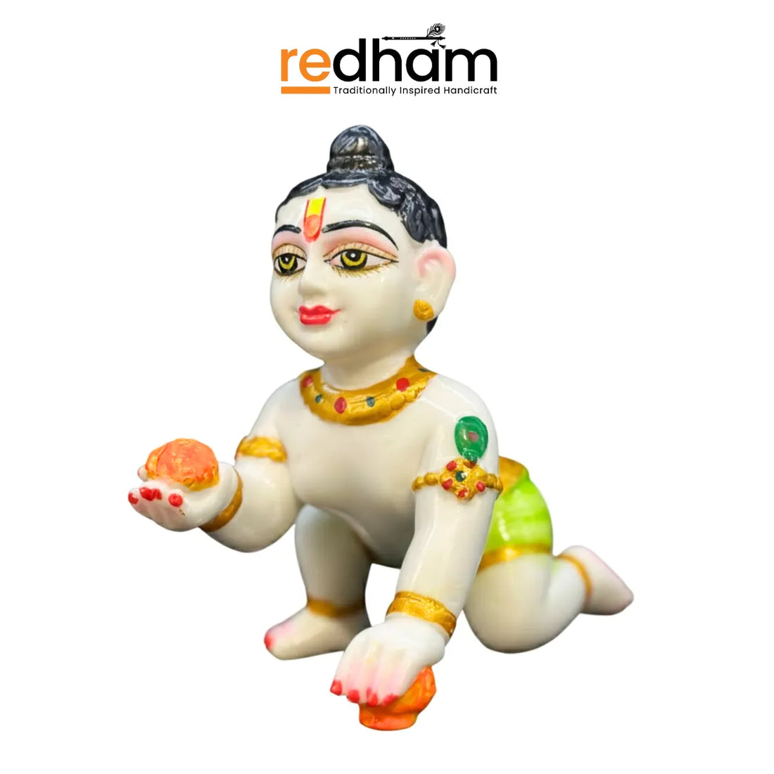 Brass Laddu Gopal Idol in crawling pose