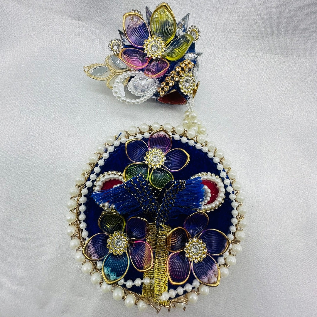 Moti Rekha Poshak With Mukut For Laddu Gopal