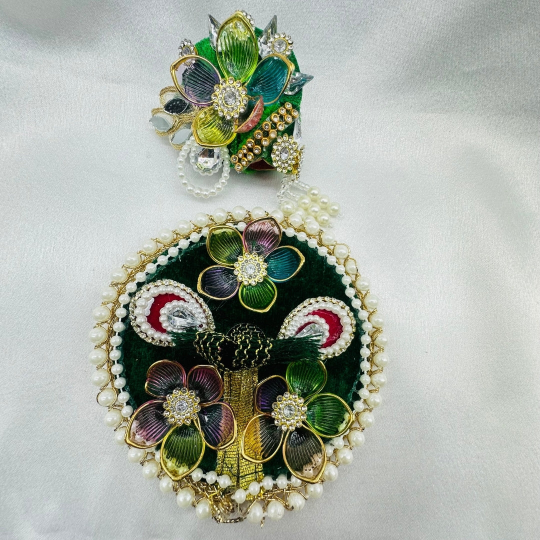 Moti Rekha Poshak With Mukut For Laddu Gopal