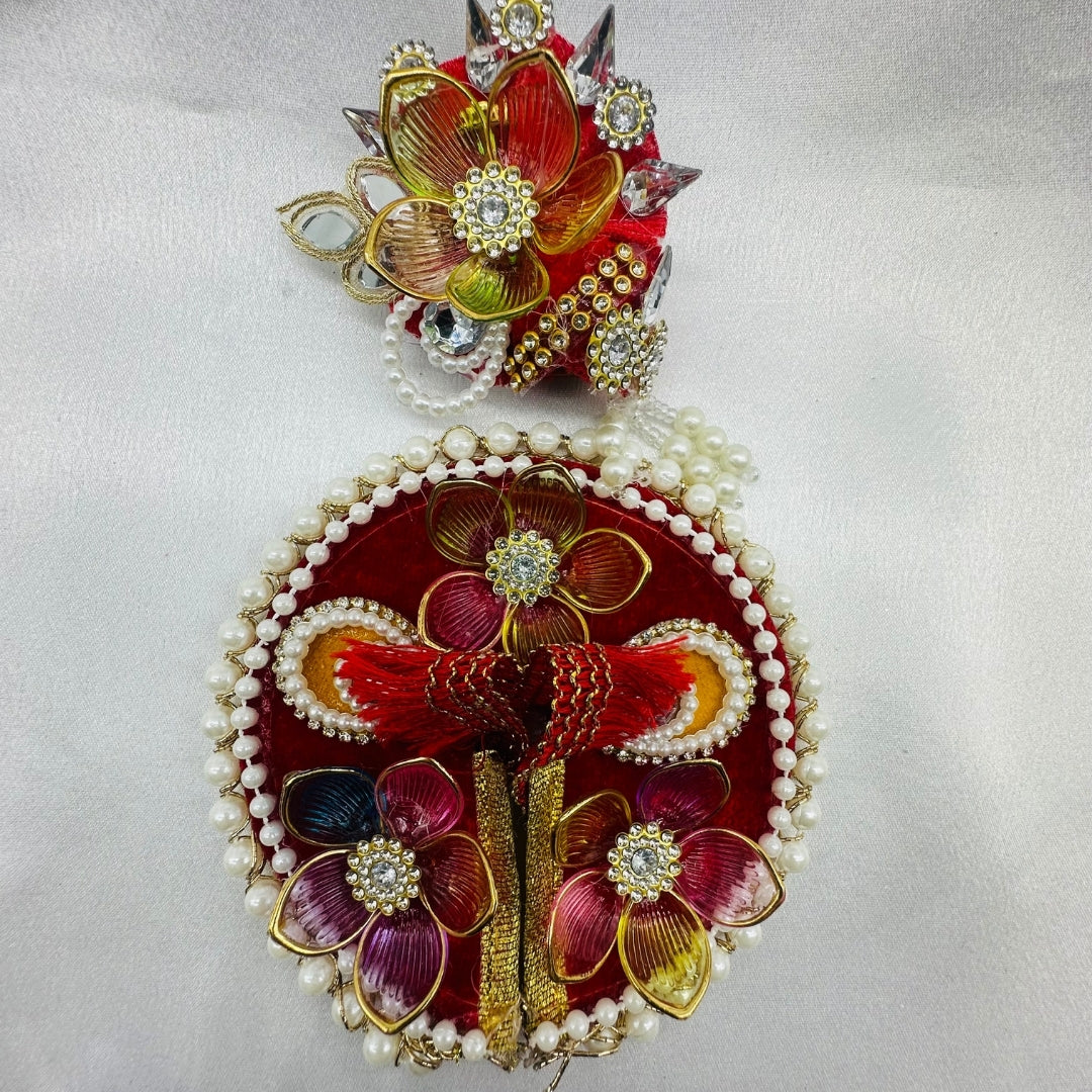 Moti Rekha Poshak With Mukut For Laddu Gopal