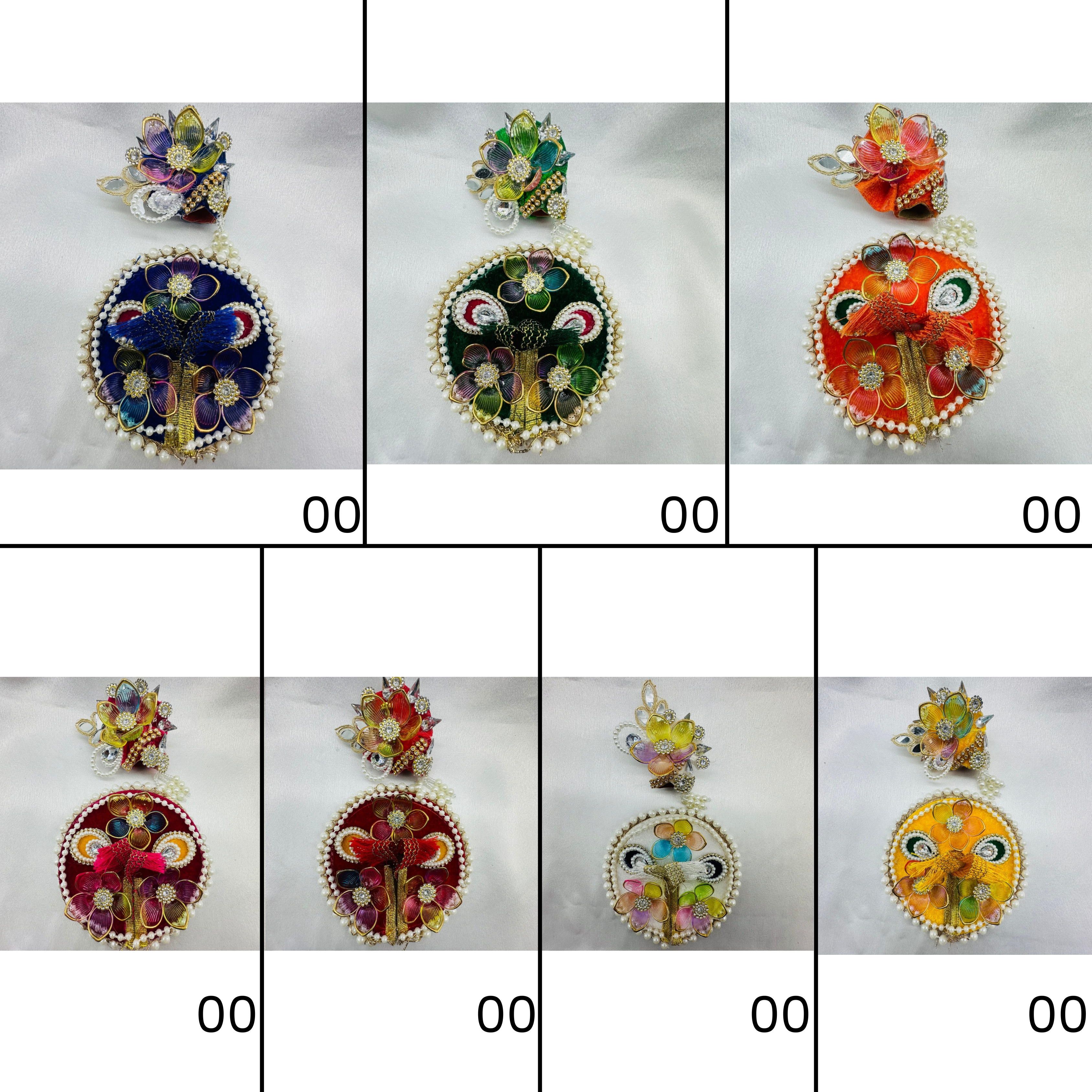 Moti Rekha Poshak With Mukut For Laddu Gopal - Pack of 7