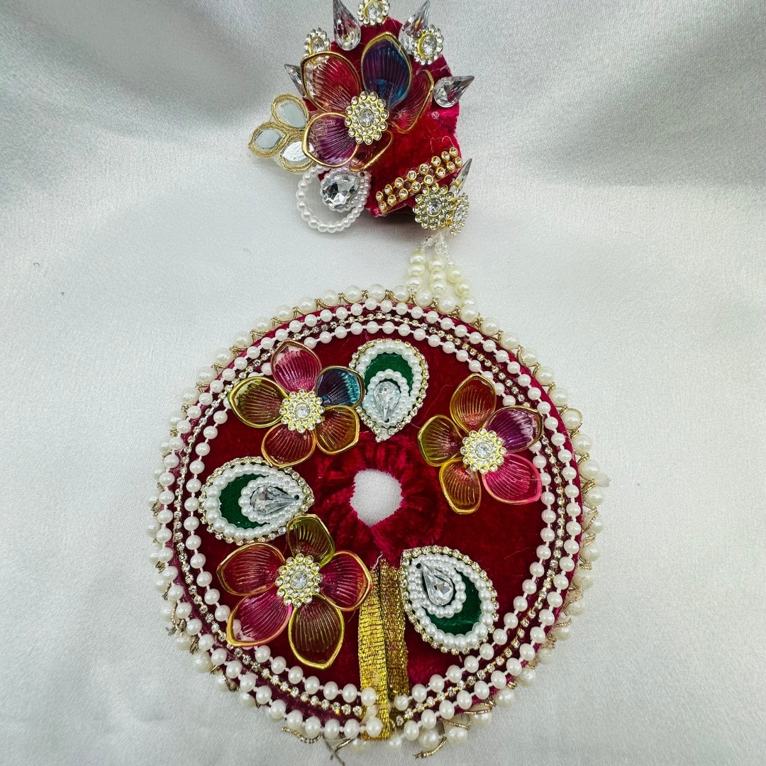 Moti Rekha Poshak With Mukut For Laddu Gopal