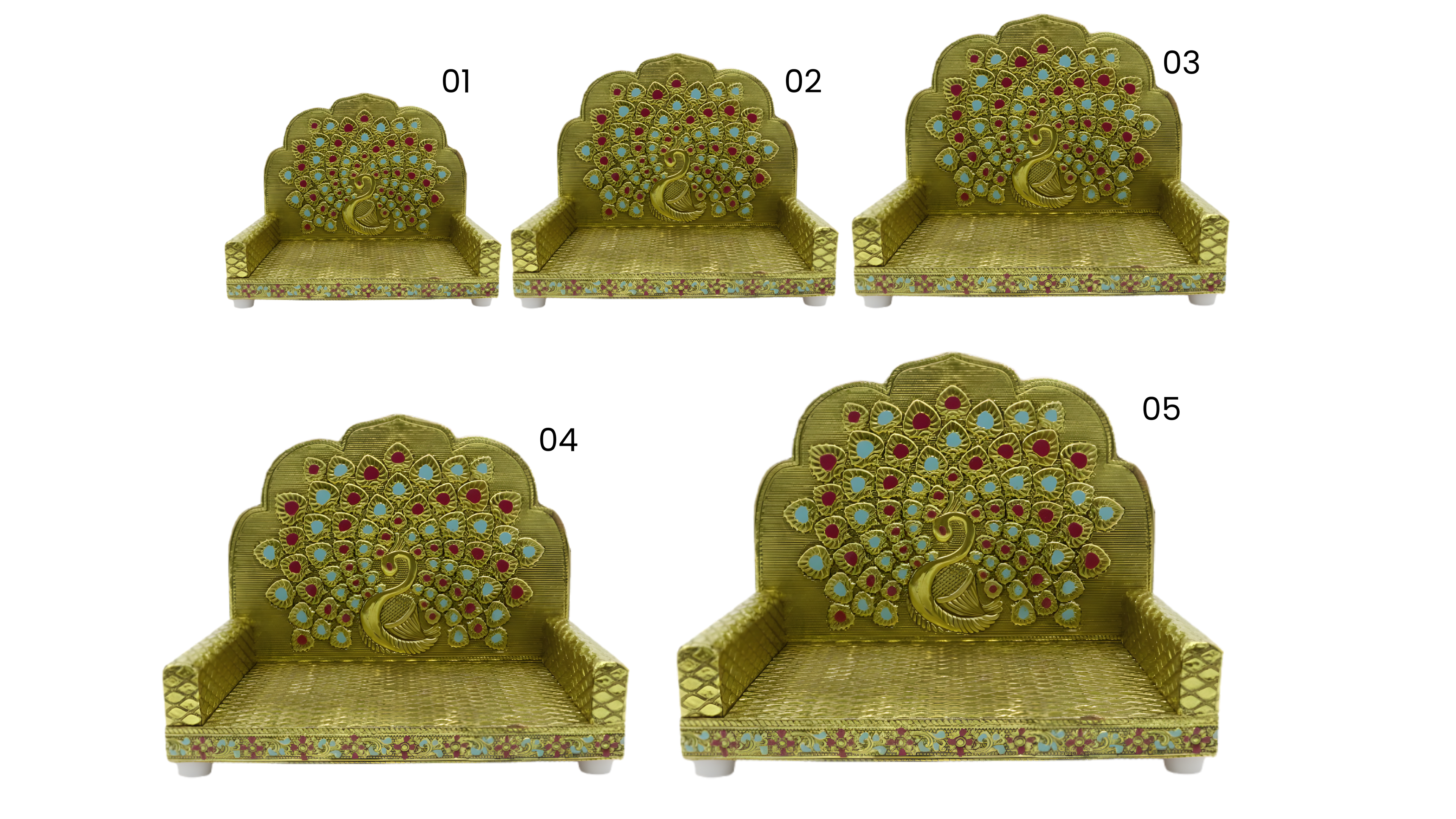 લાડુ ગોપાલ માટે મયુર સિંહાસન - 2 નું પેક