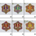 મોતી મંડલ ડિઝાઇન નેટ ફેબ્રિક લાડુ ગોપાલ ડ્રેસ - મિક્સ કલર