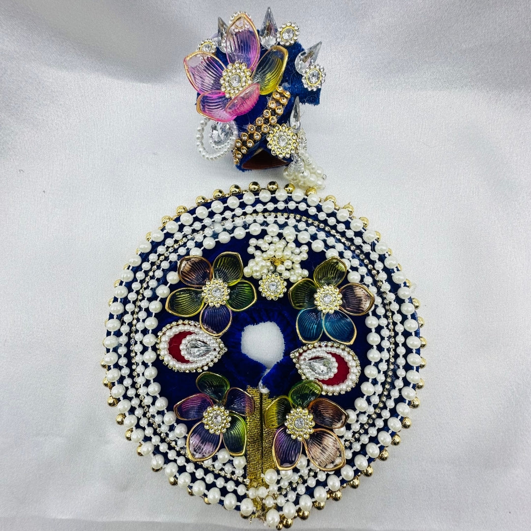 Moti Rekha Poshak With Mukut For Laddu Gopal