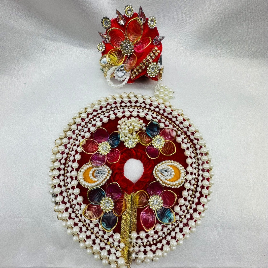 Moti Rekha Poshak With Mukut For Laddu Gopal