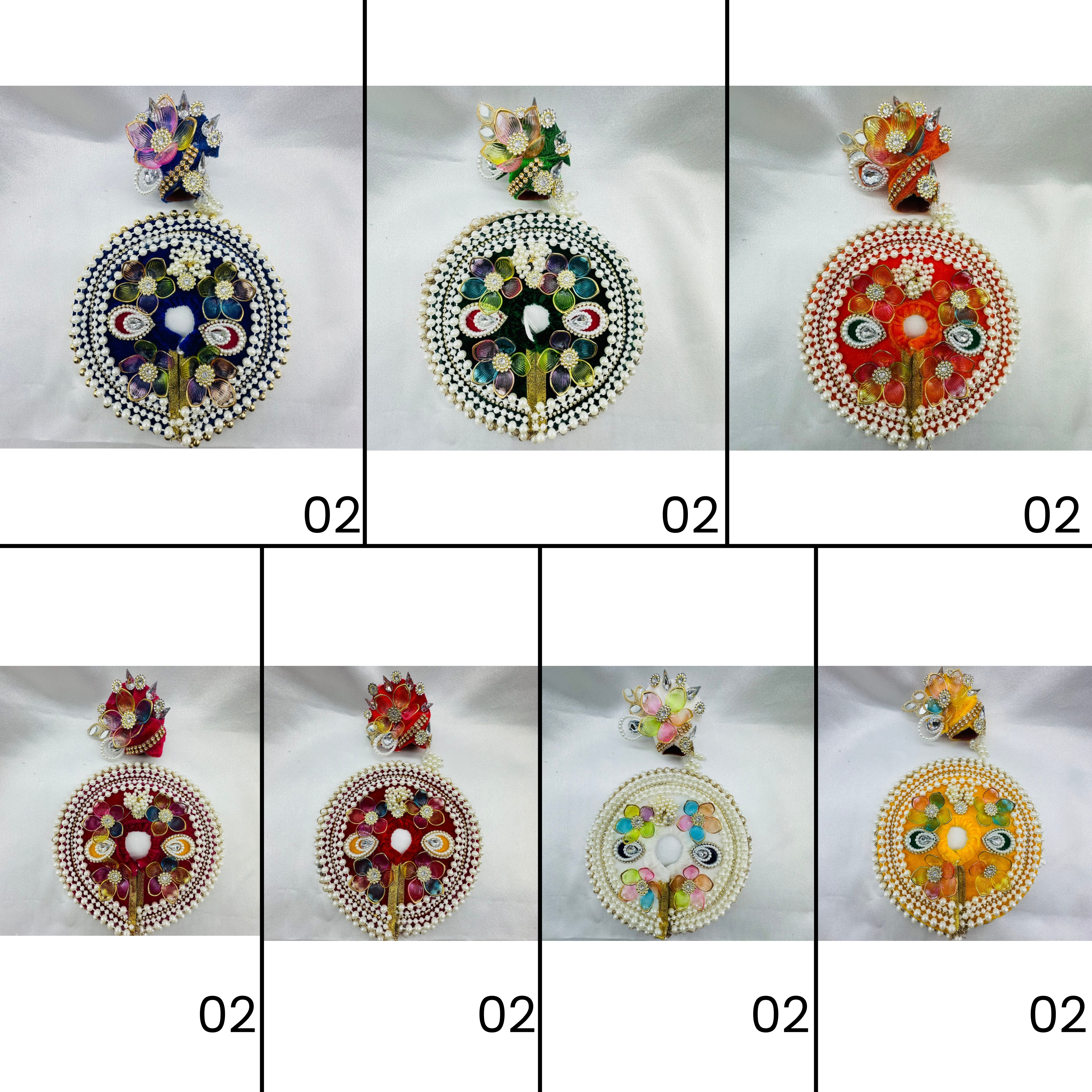 Moti Rekha Poshak With Mukut For Laddu Gopal - Pack of 7