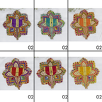 મોતી મંડલ ડિઝાઇન નેટ ફેબ્રિક લાડુ ગોપાલ ડ્રેસ - મિક્સ કલર