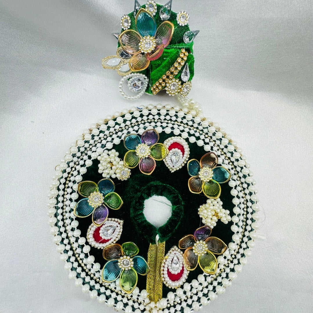 Moti Rekha Poshak With Mukut For Laddu Gopal