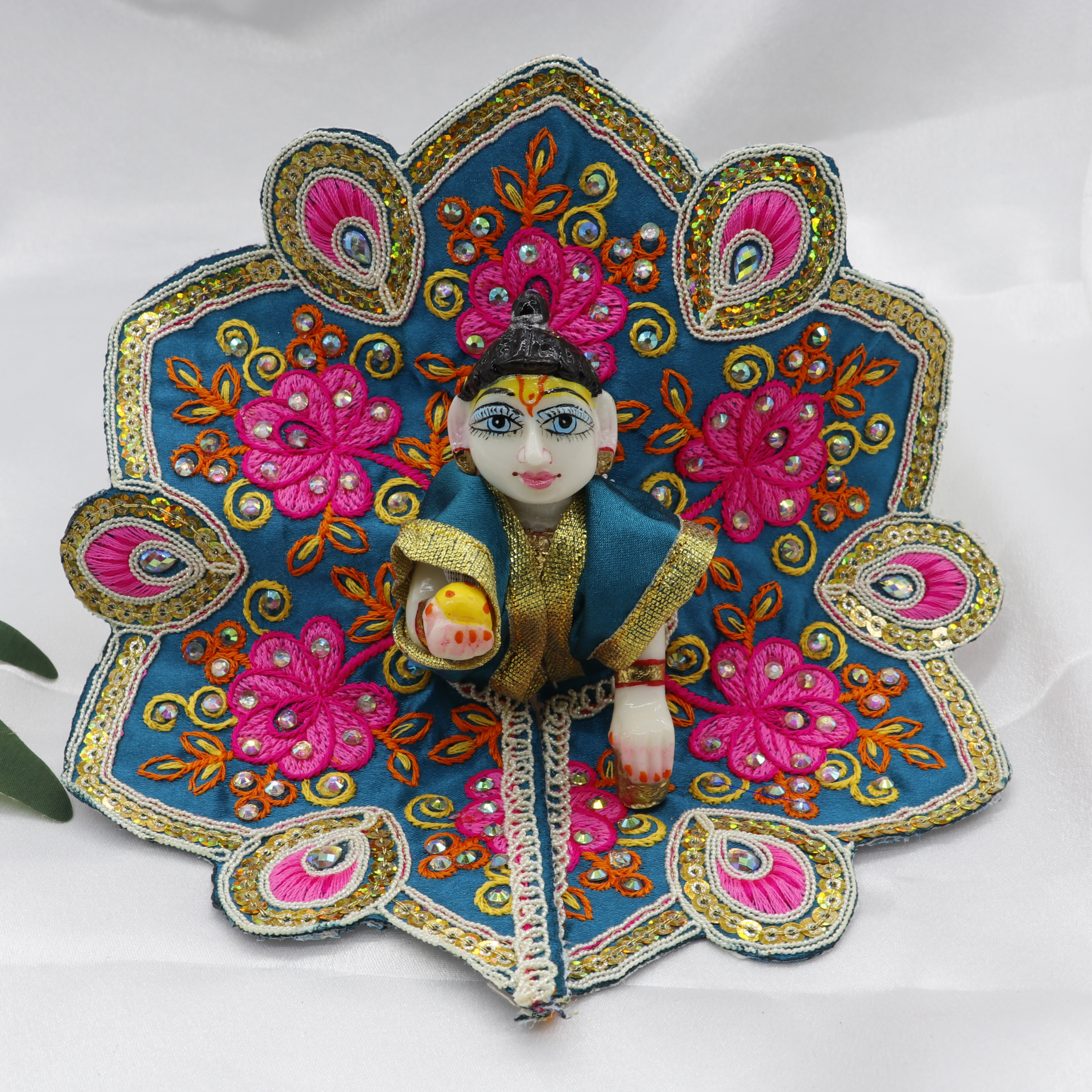 Mayur Rangat Embroidery Laddu Gopal Dress