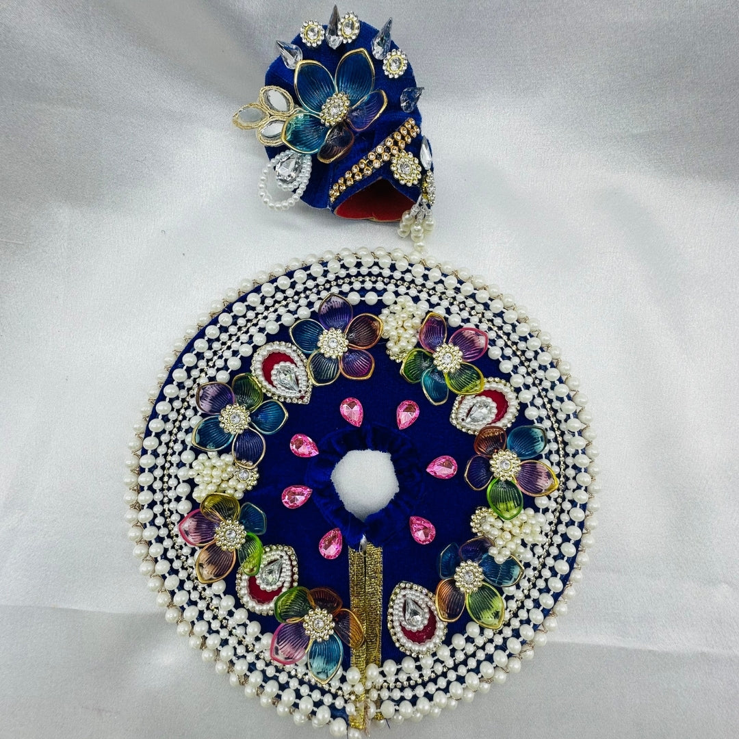 Moti Rekha Poshak With Mukut For Laddu Gopal