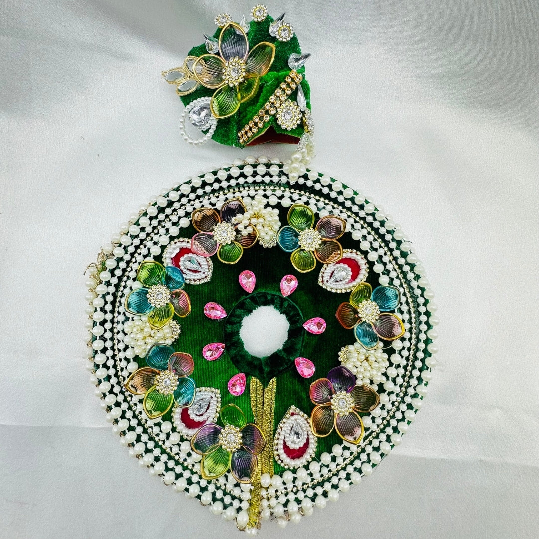 Moti Rekha Poshak With Mukut For Laddu Gopal