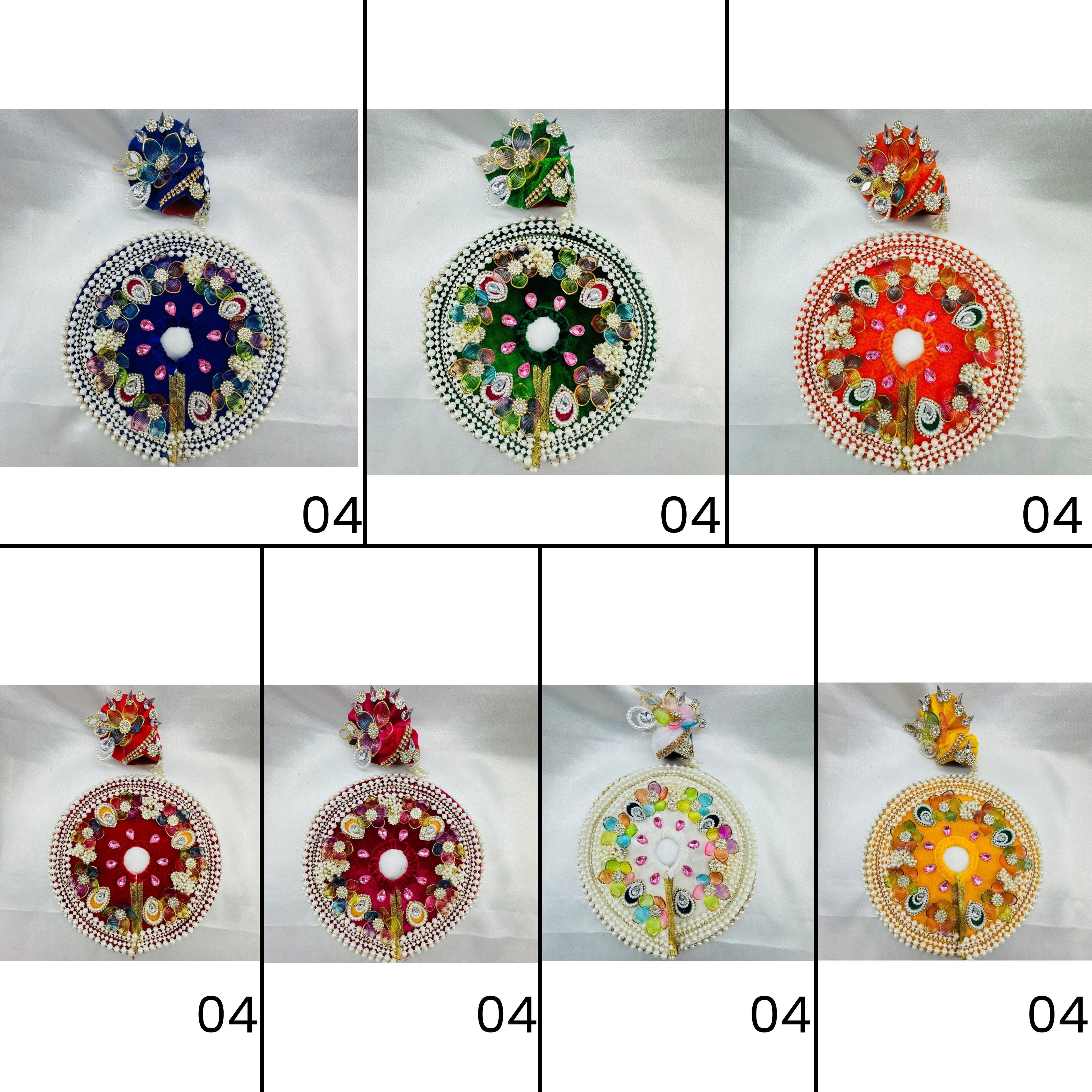 Moti Rekha Poshak With Mukut For Laddu Gopal - Pack of 7