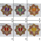 મોતી મંડલ ડિઝાઇન નેટ ફેબ્રિક લાડુ ગોપાલ ડ્રેસ - મિક્સ કલર