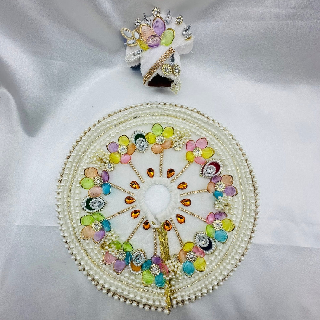 Moti Rekha Poshak With Mukut For Laddu Gopal