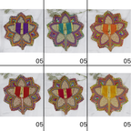 મોતી મંડલ ડિઝાઇન નેટ ફેબ્રિક લાડુ ગોપાલ ડ્રેસ - મિક્સ કલર