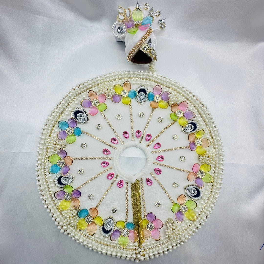 Moti Rekha Poshak With Mukut For Laddu Gopal