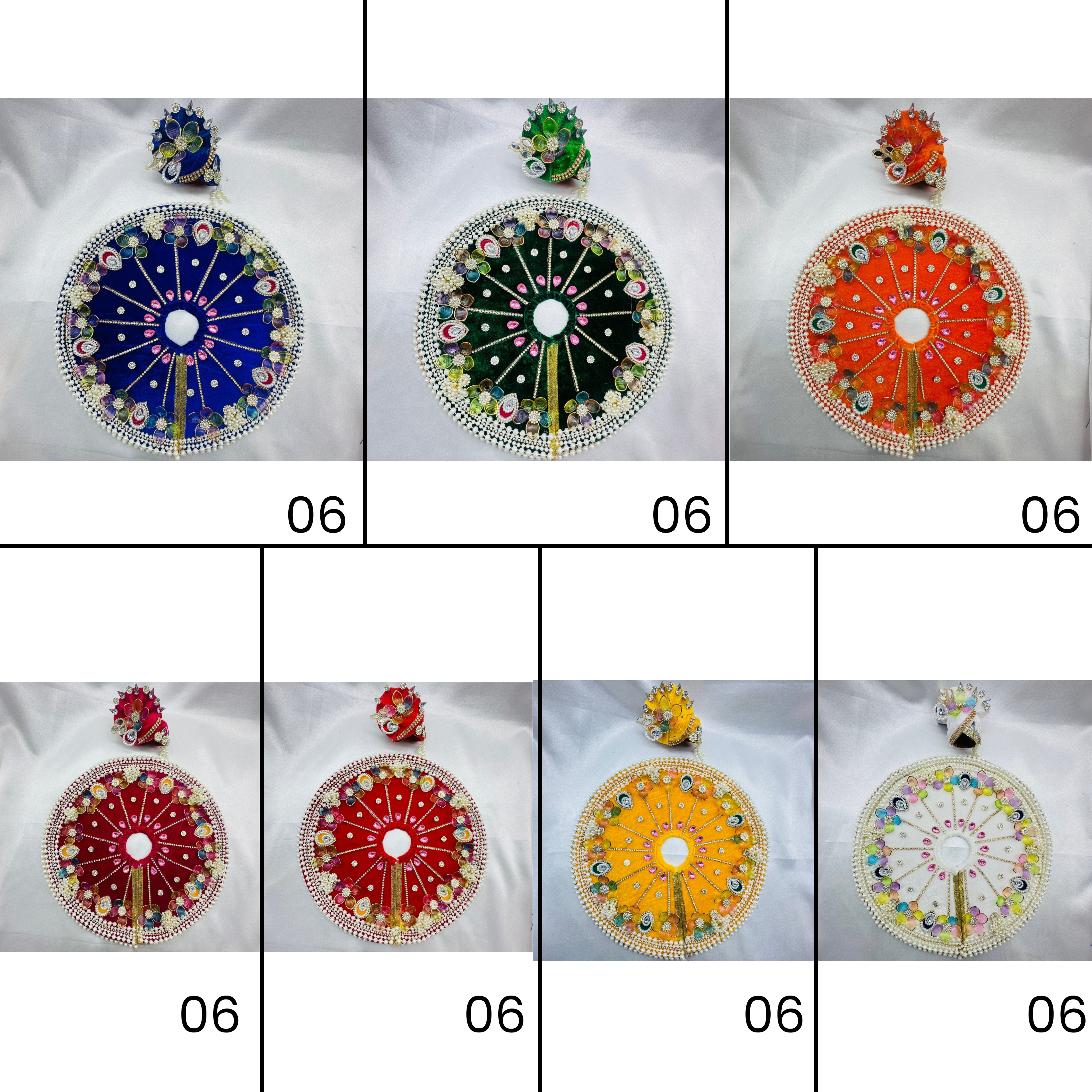 Moti Rekha Poshak With Mukut For Laddu Gopal - Pack of 7