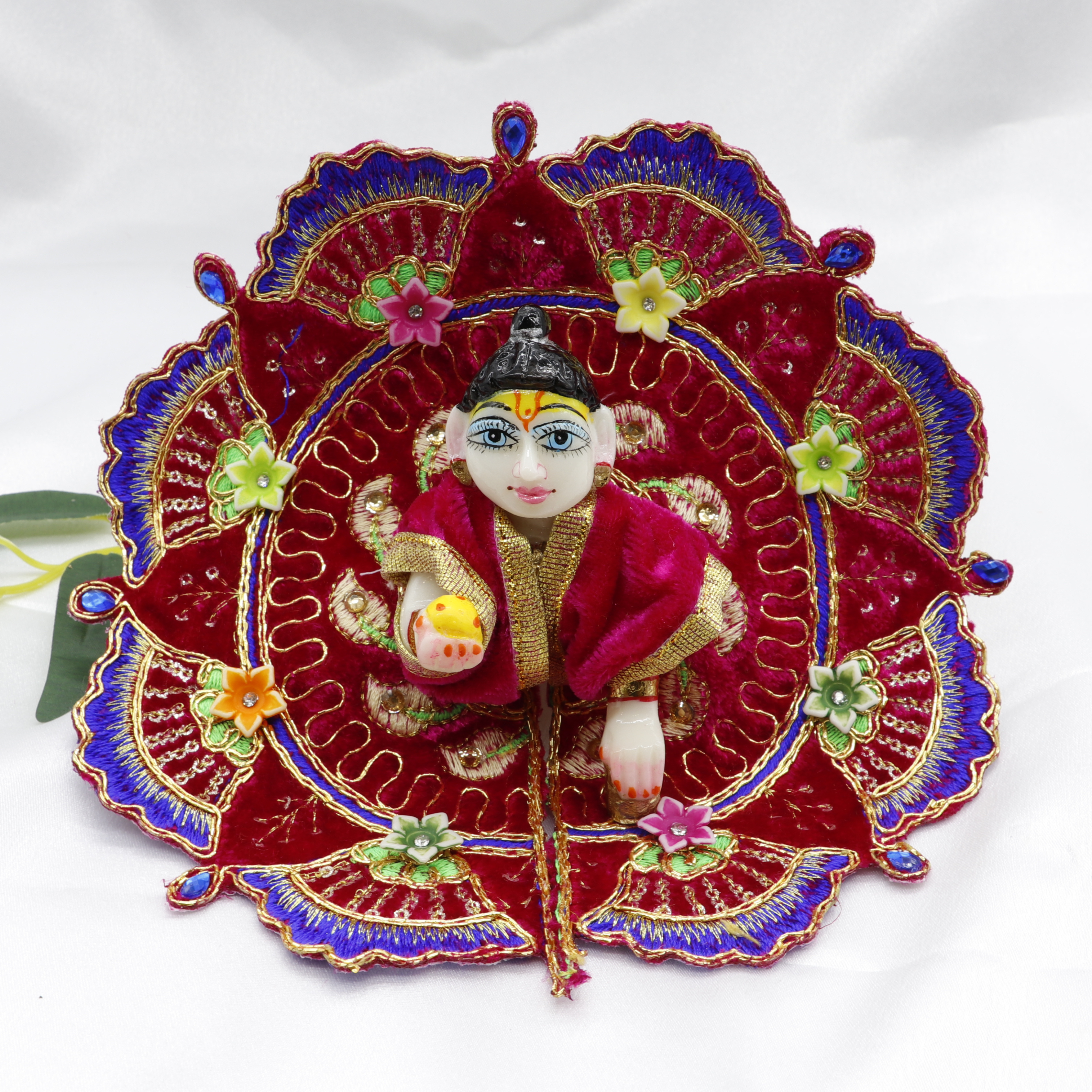 Phool Patti Zari Work Laddu Gopal Dress