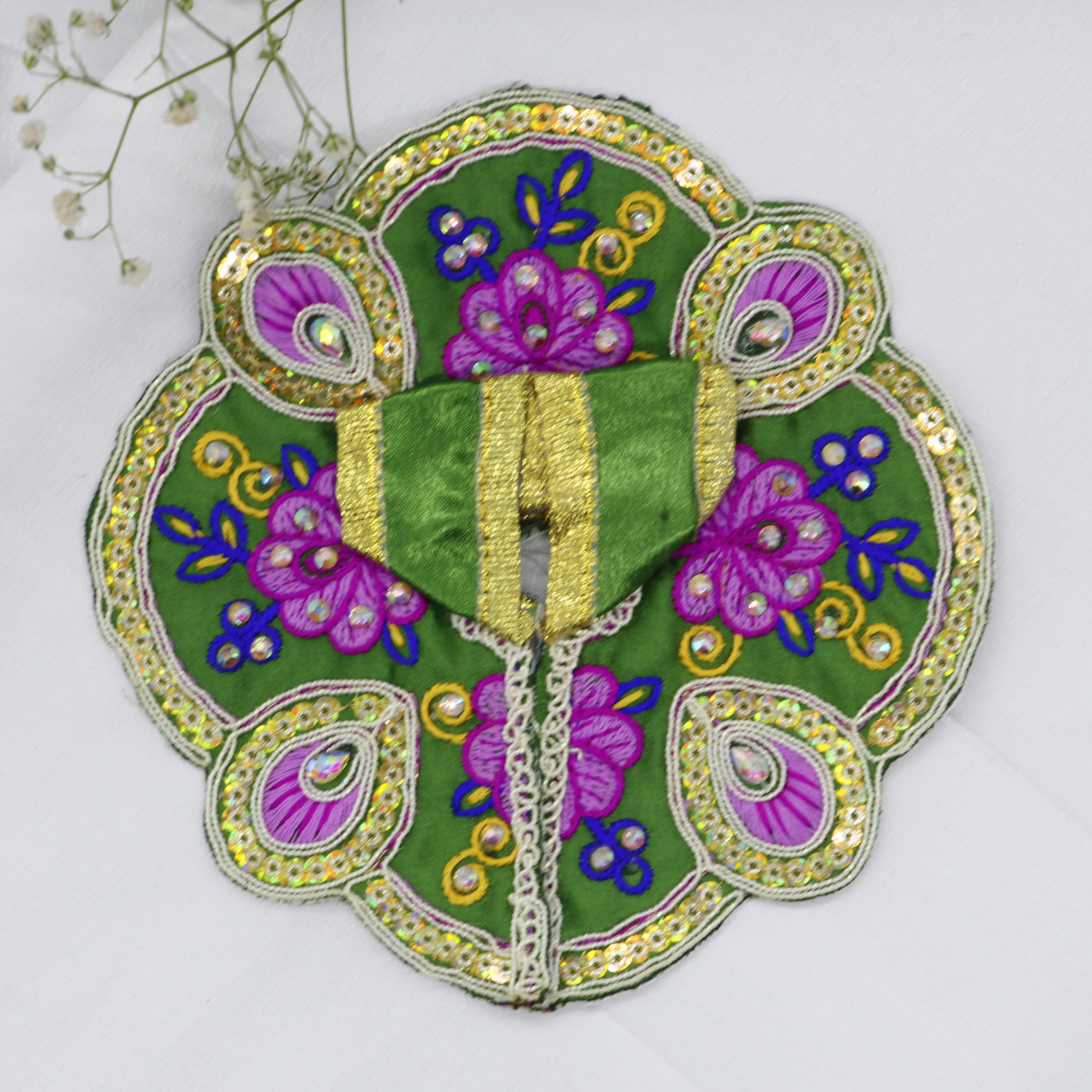 Mayur Rangat Embroidery Laddu Gopal Dress