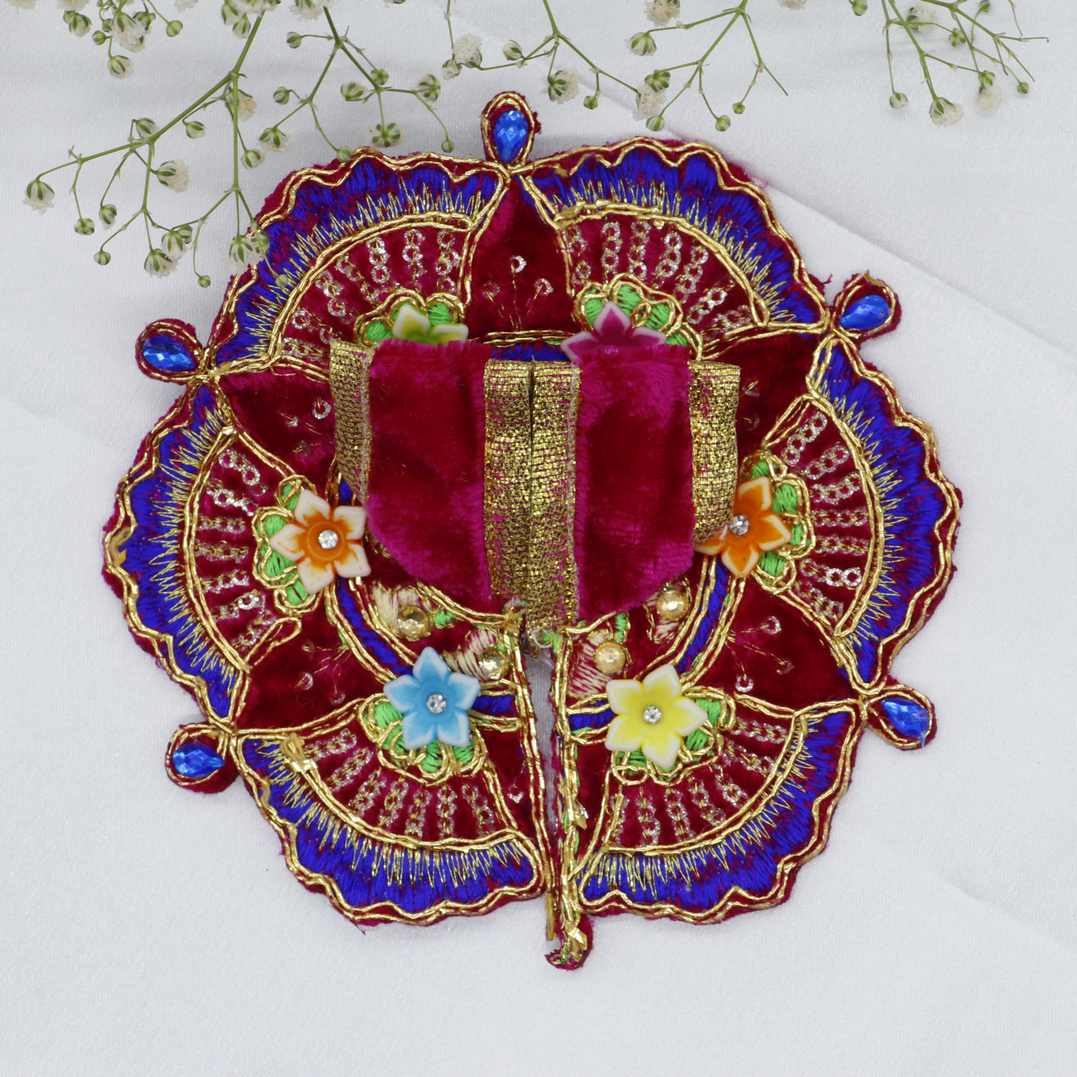 Phool Patti Zari Work Laddu Gopal Dress