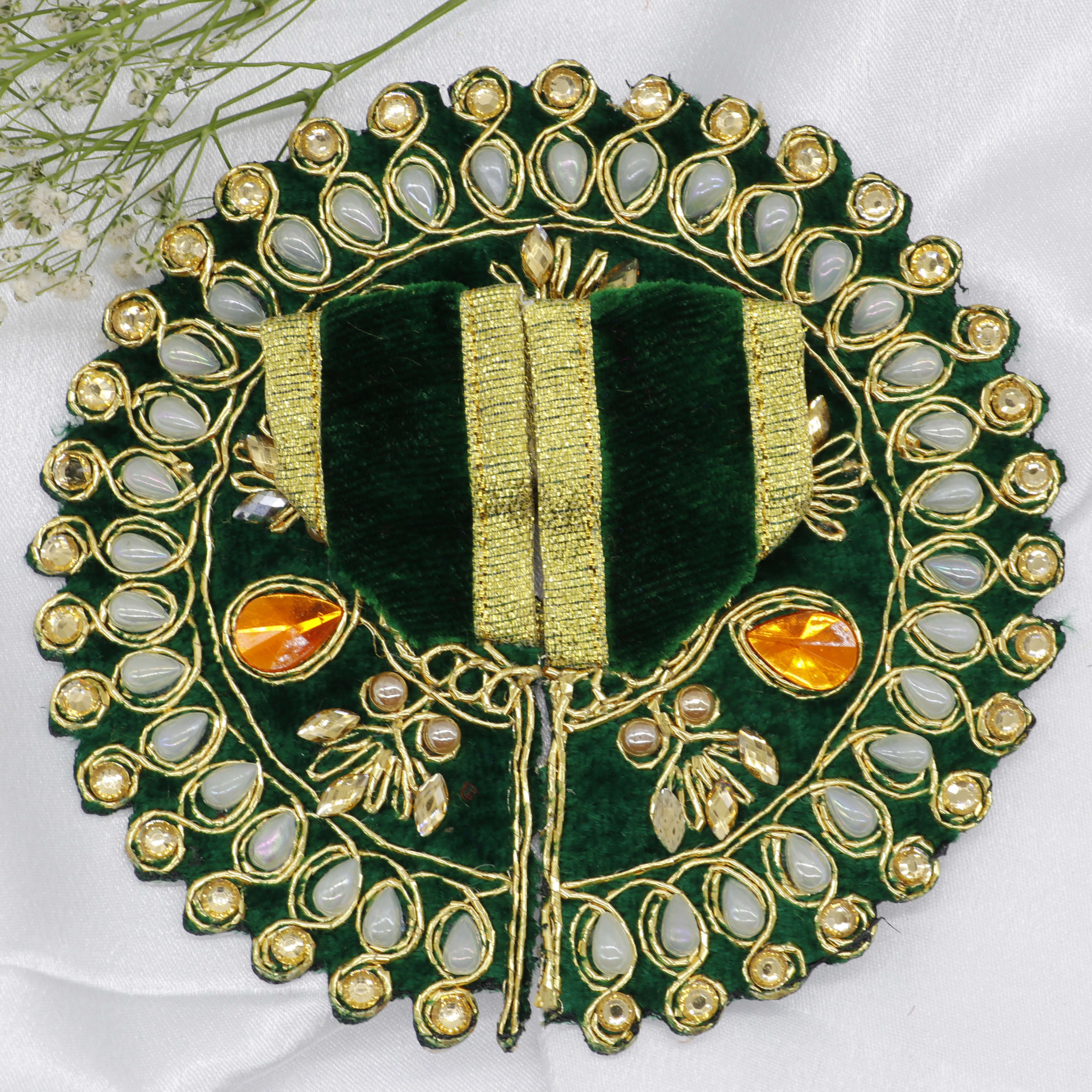 Jhalar Chakra Diamond Work Laddu Gopal Dress