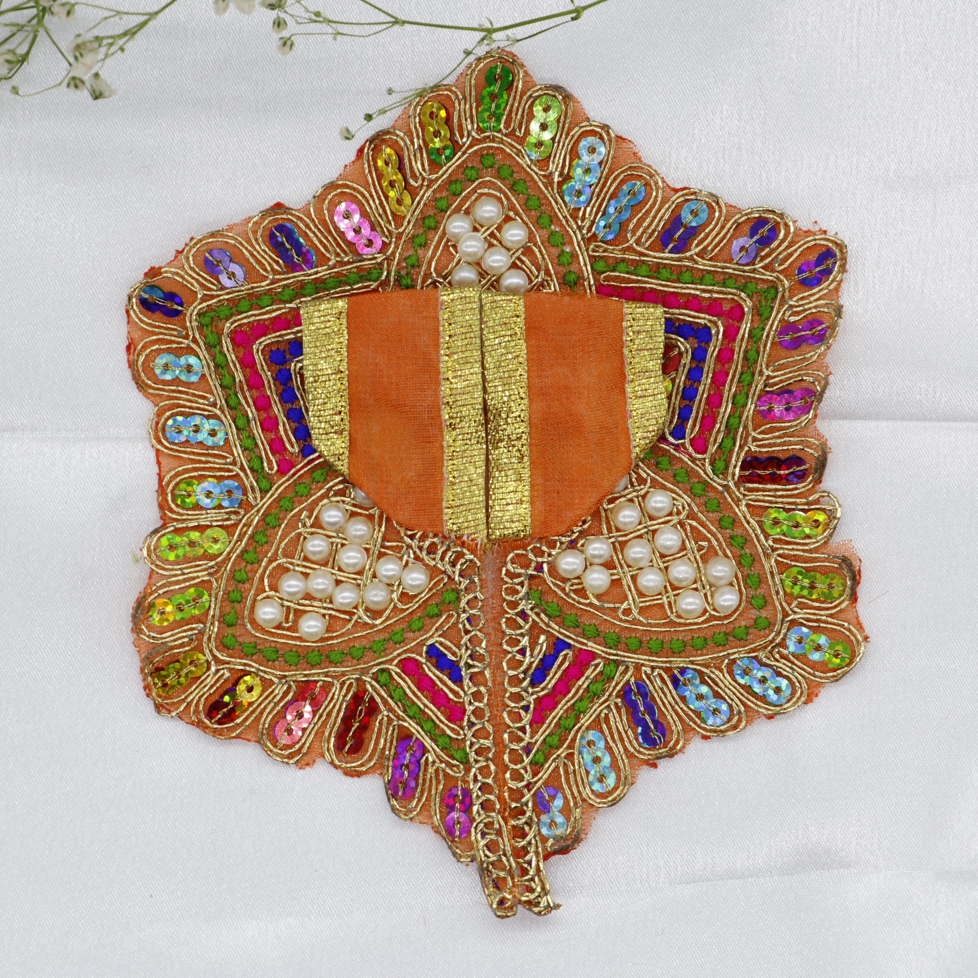 Moti Mandal Design Net Fabric Laddu Gopal Dress