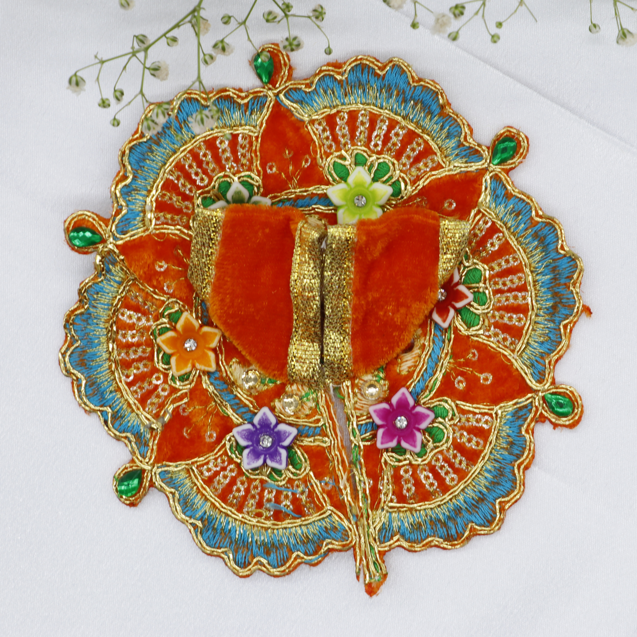 Phool Patti Zari Work Laddu Gopal Dress