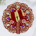 હીરા મોતી વેલ્વેટ બેઝ લાડુ ગોપાલ ડ્રેસ