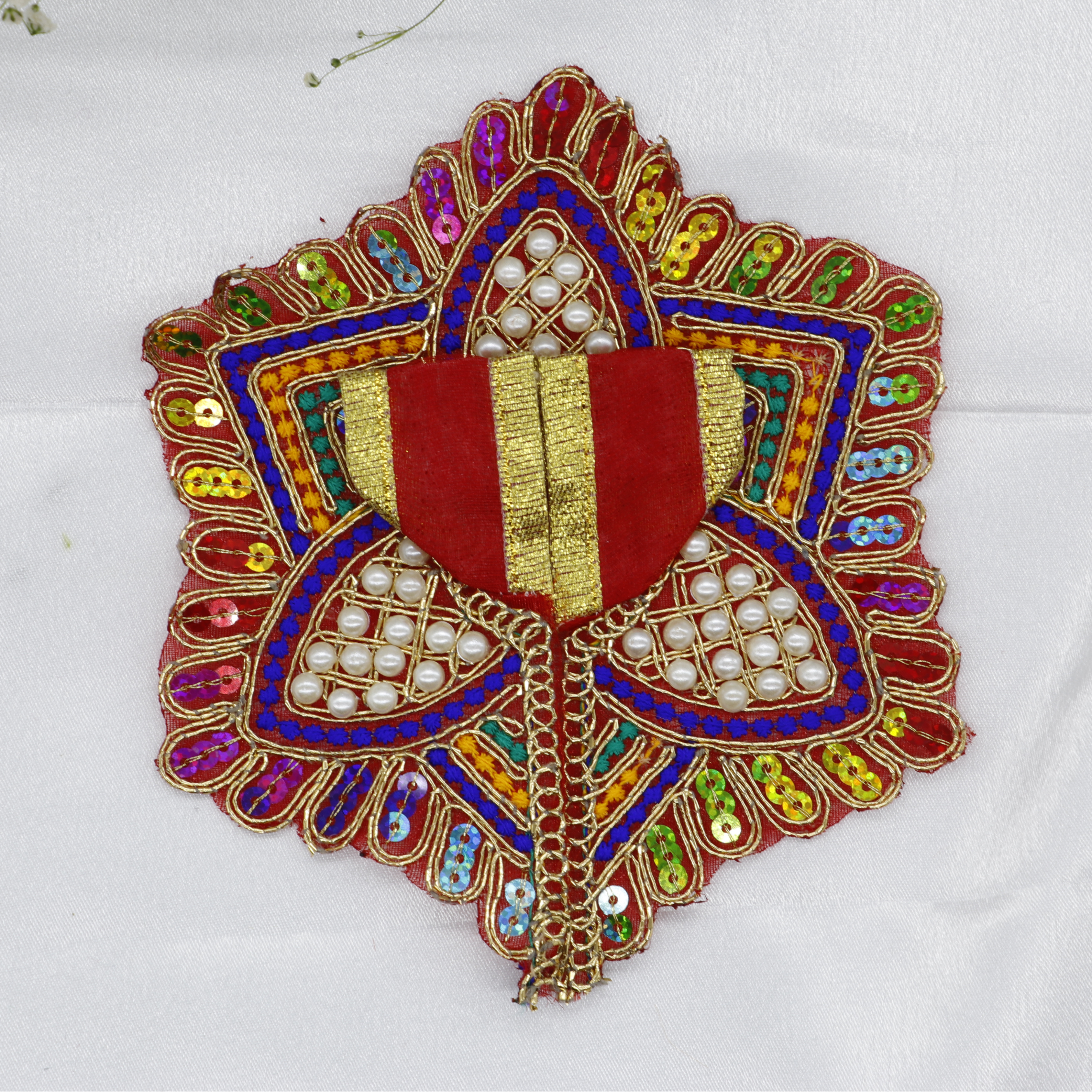 Moti Mandal Design Net Fabric Laddu Gopal Dress