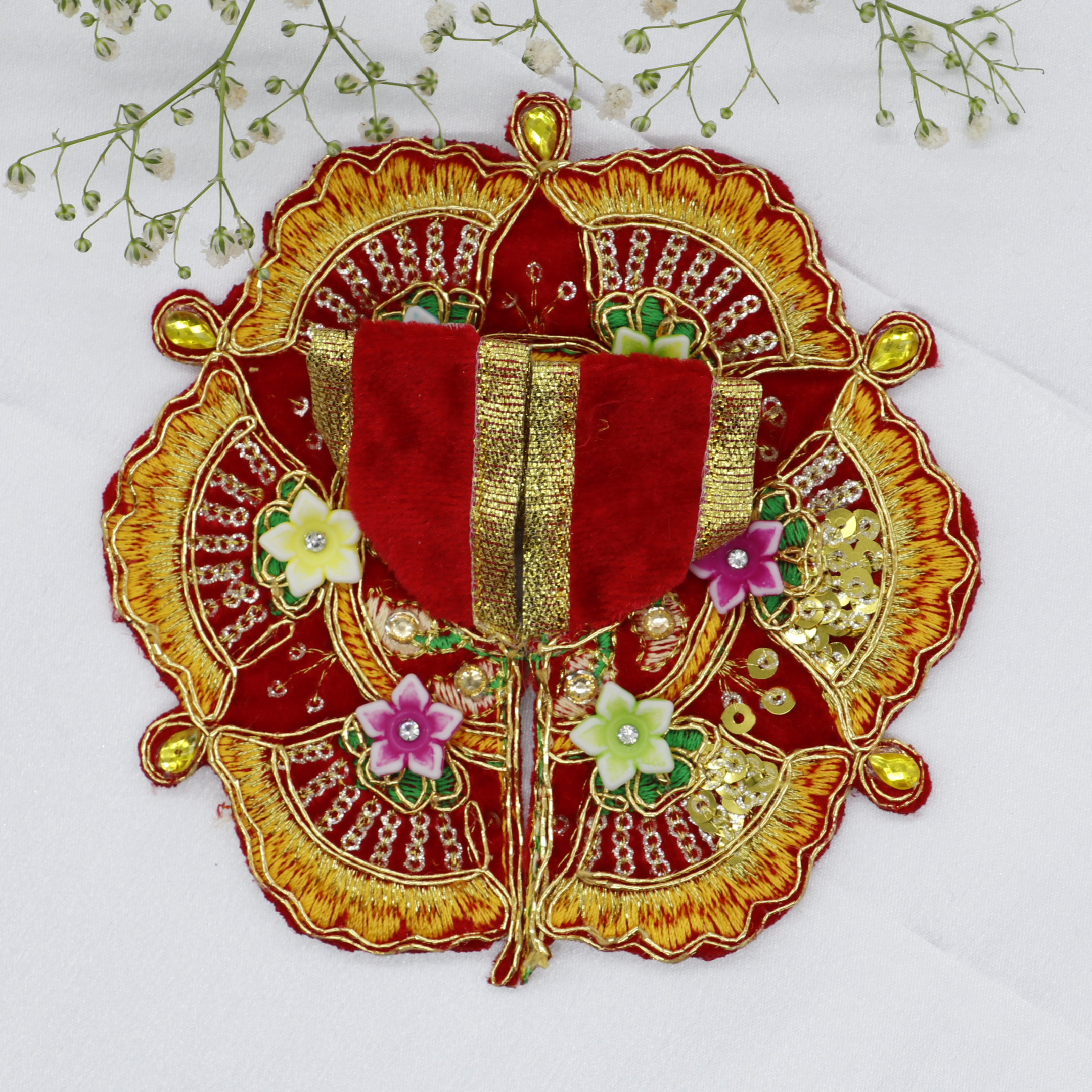 Phool Patti Zari Work Laddu Gopal Dress