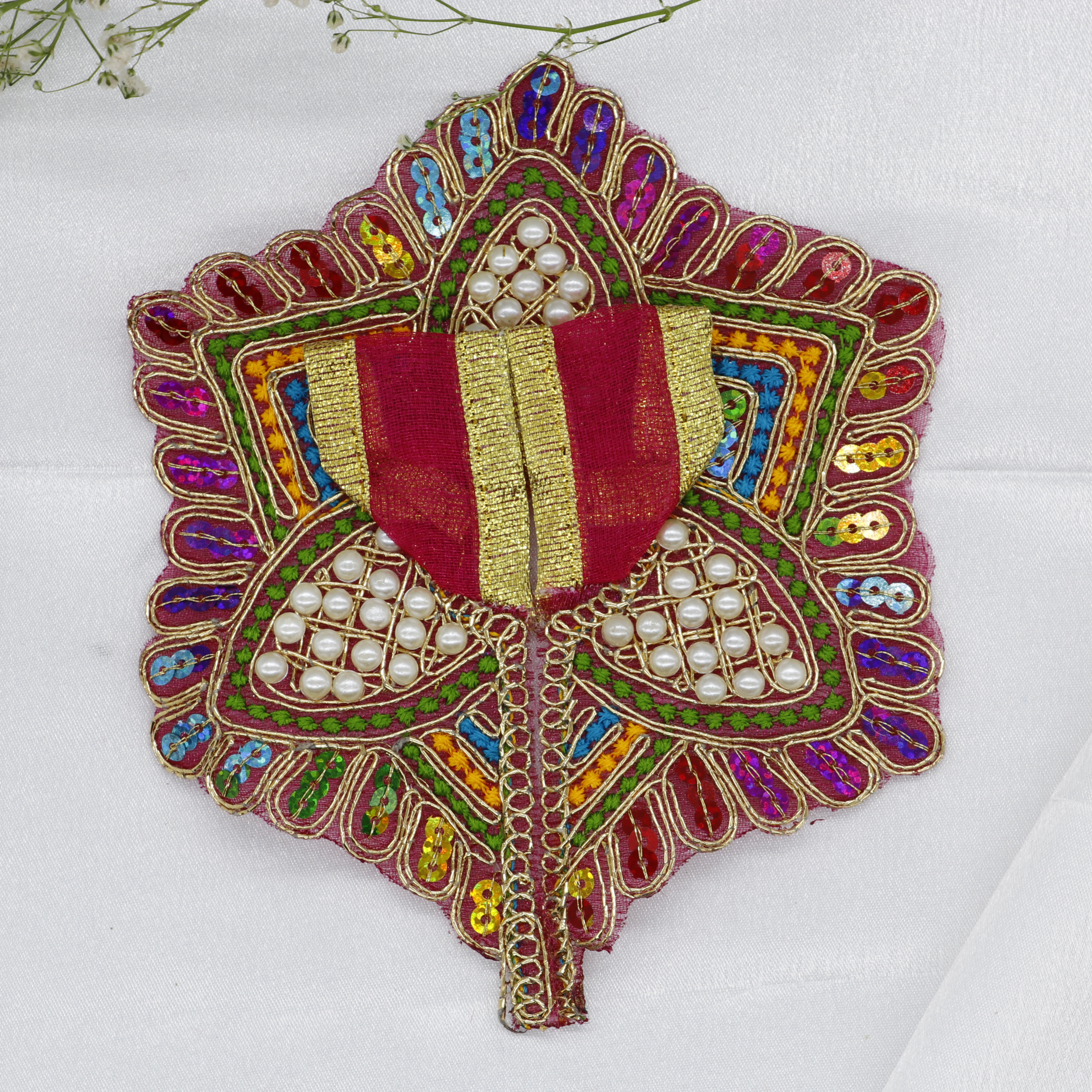 Moti Mandal Design Net Fabric Laddu Gopal Dress