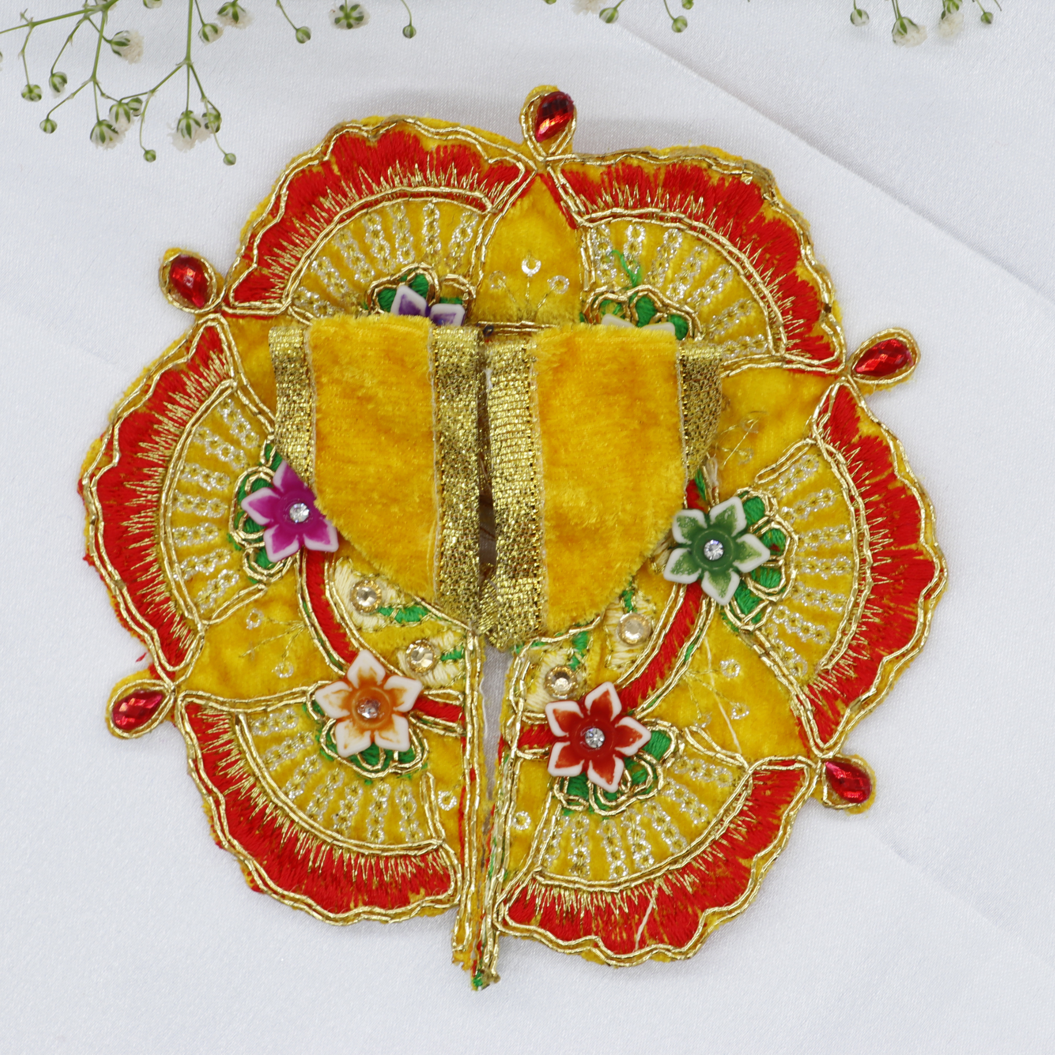 Phool Patti Zari Work Laddu Gopal Dress