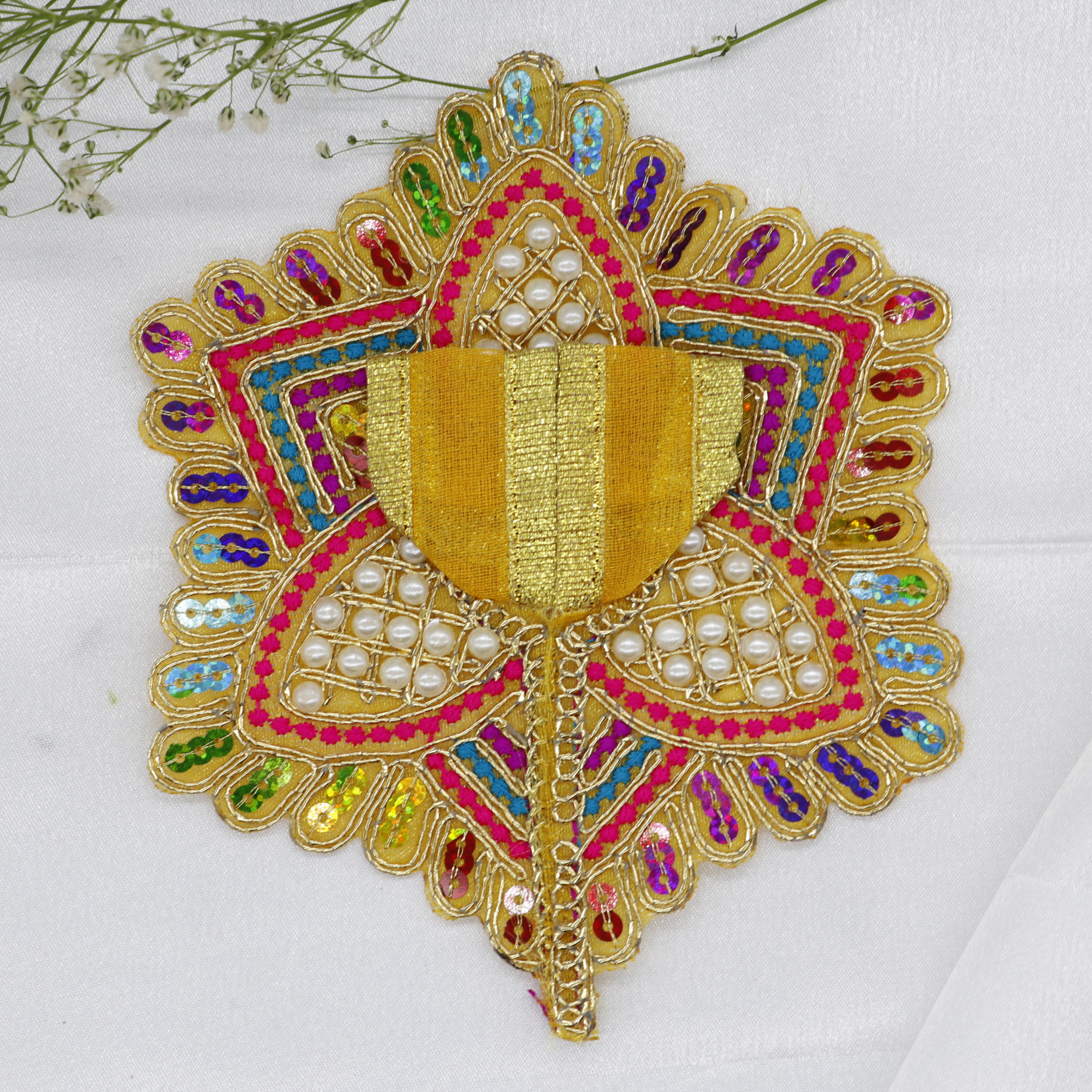 Moti Mandal Design Net Fabric Laddu Gopal Dress