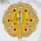 હીરા મોતી વેલ્વેટ બેઝ લાડુ ગોપાલ ડ્રેસ