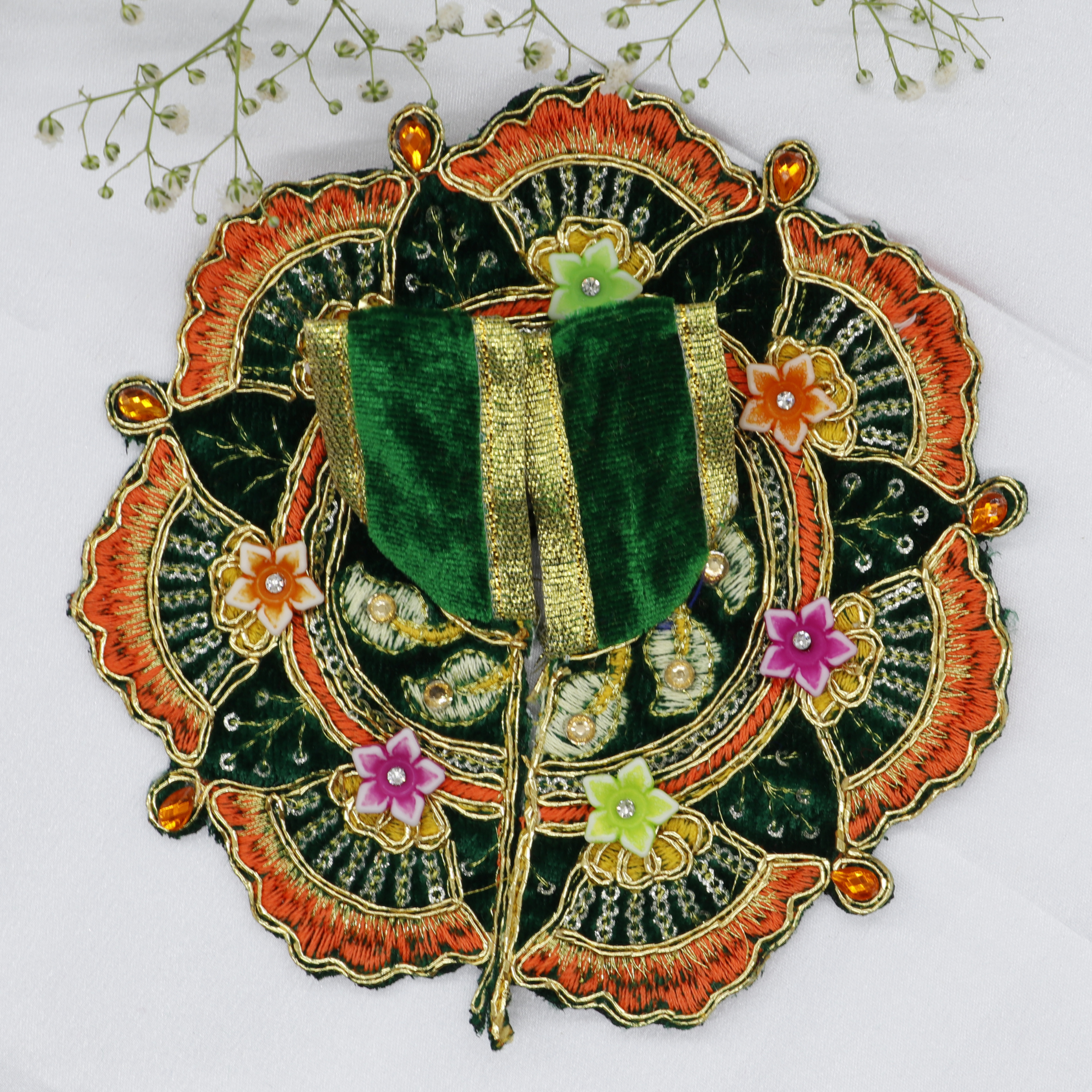 Phool Patti Zari Work Laddu Gopal Dress