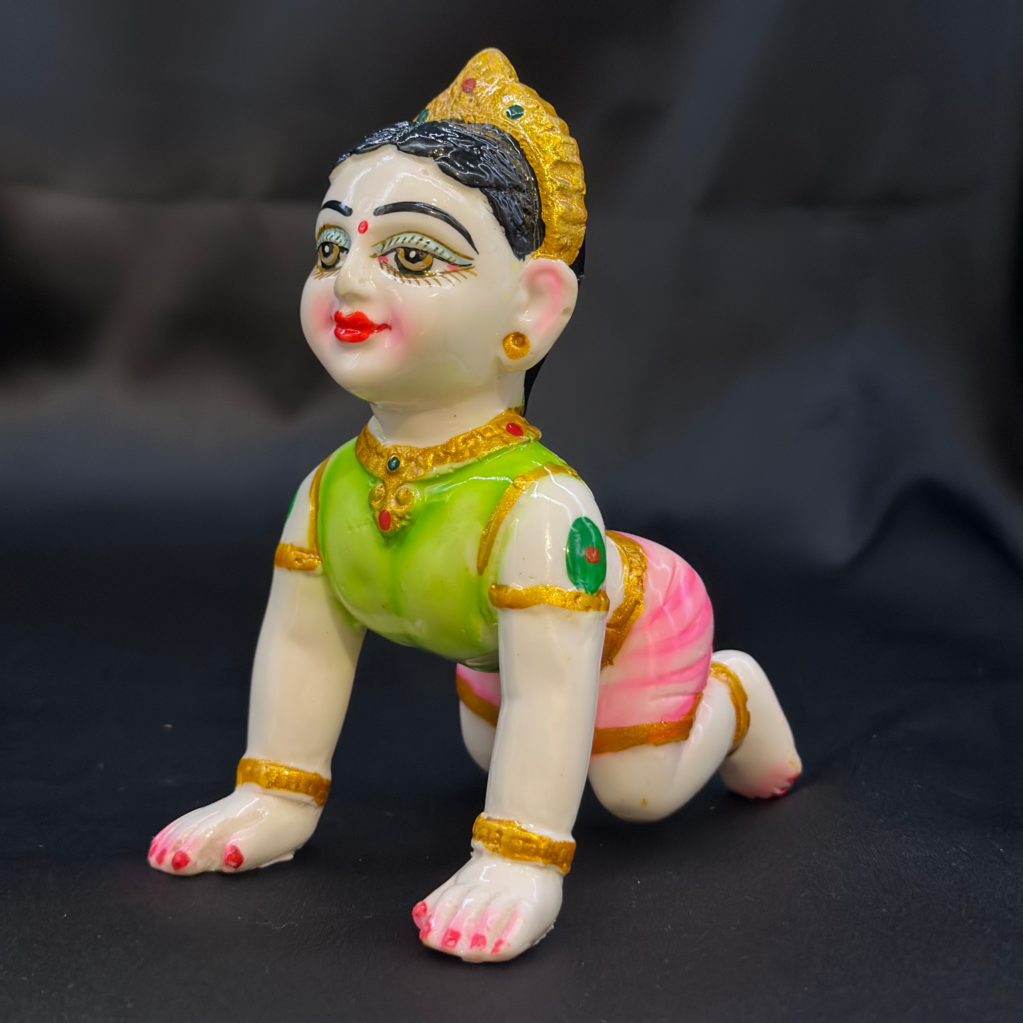 Marble Dust Murti of Radha-Rani with Hand Painting