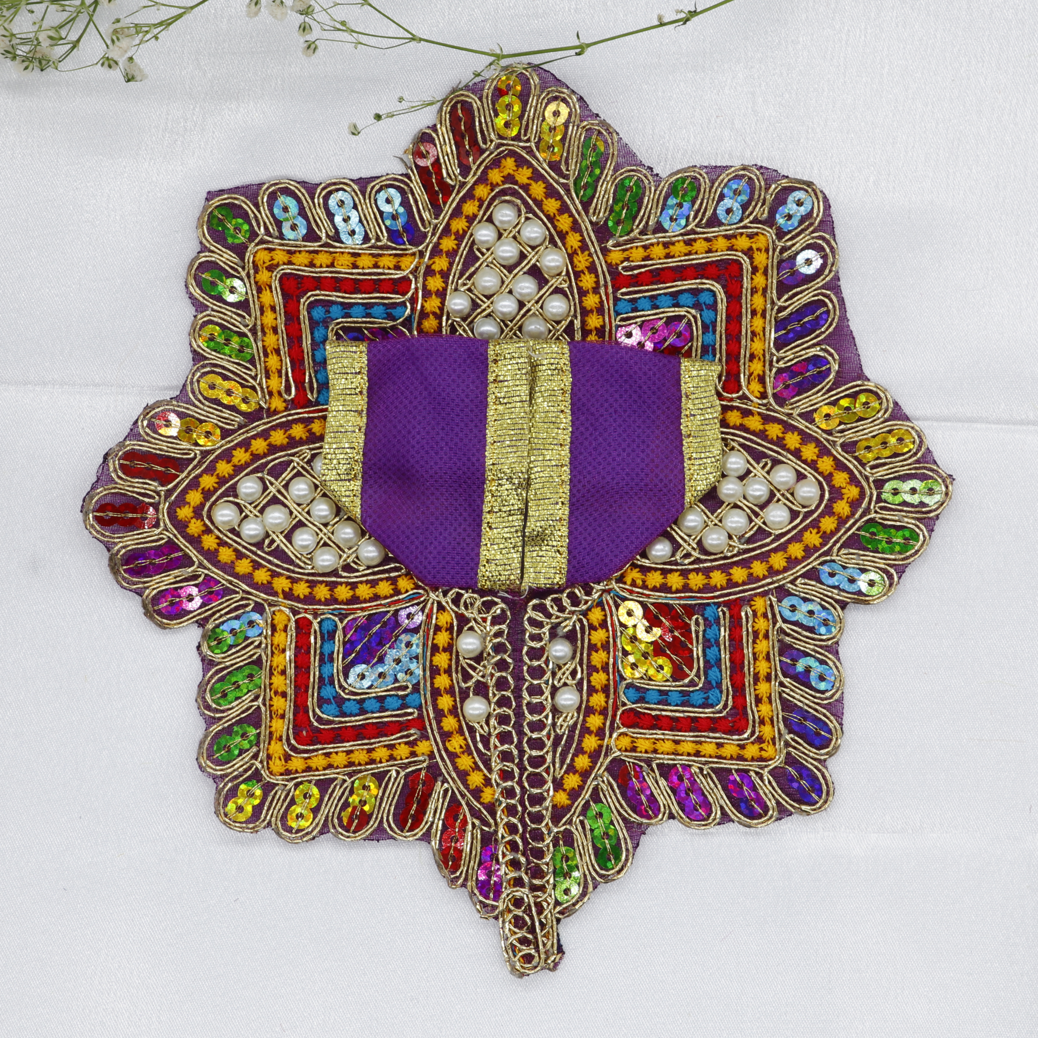 Moti Mandal Design Net Fabric Laddu Gopal Dress