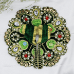 હીરા મોતી વેલ્વેટ બેઝ લાડુ ગોપાલ ડ્રેસ