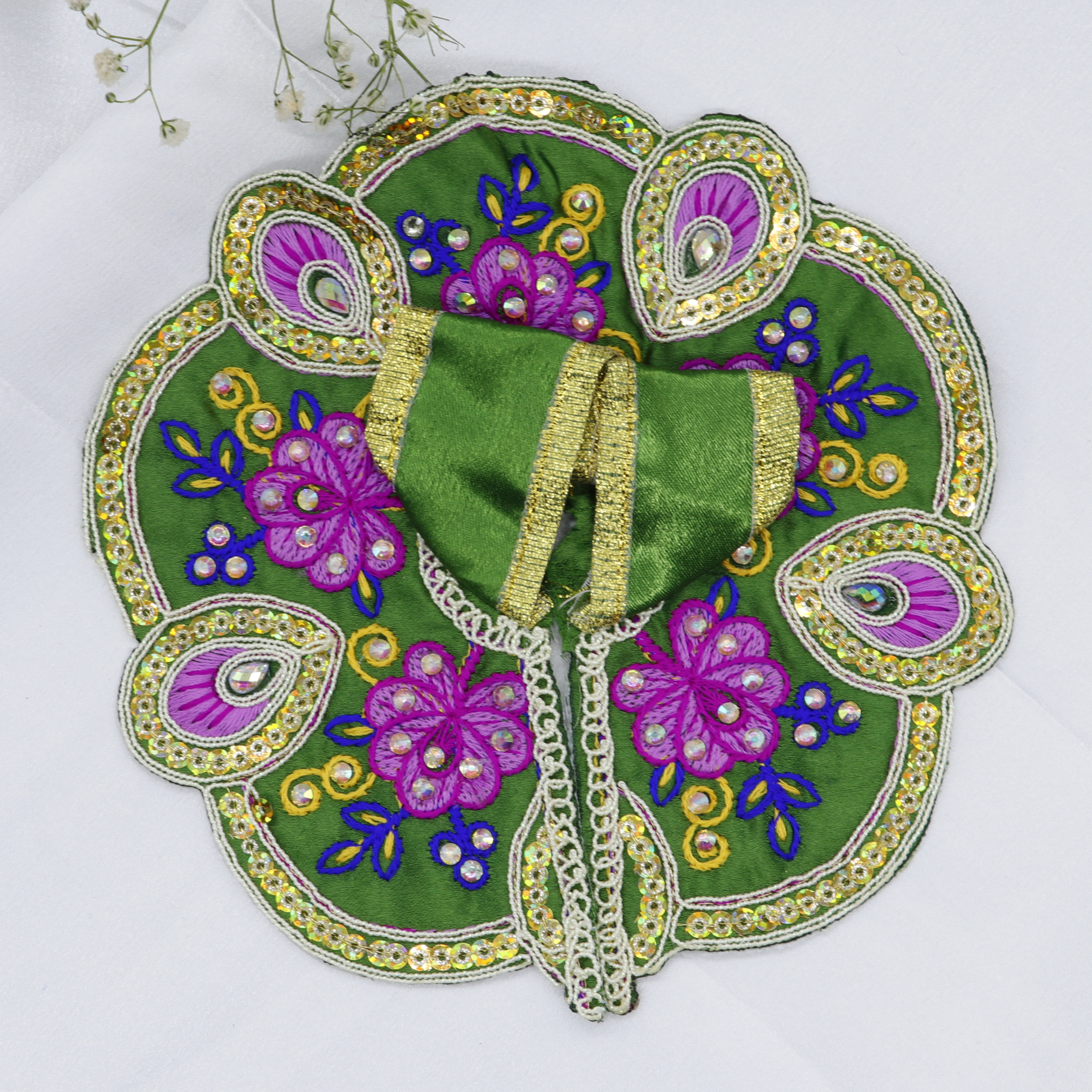 Mayur Rangat Embroidery Laddu Gopal Dress