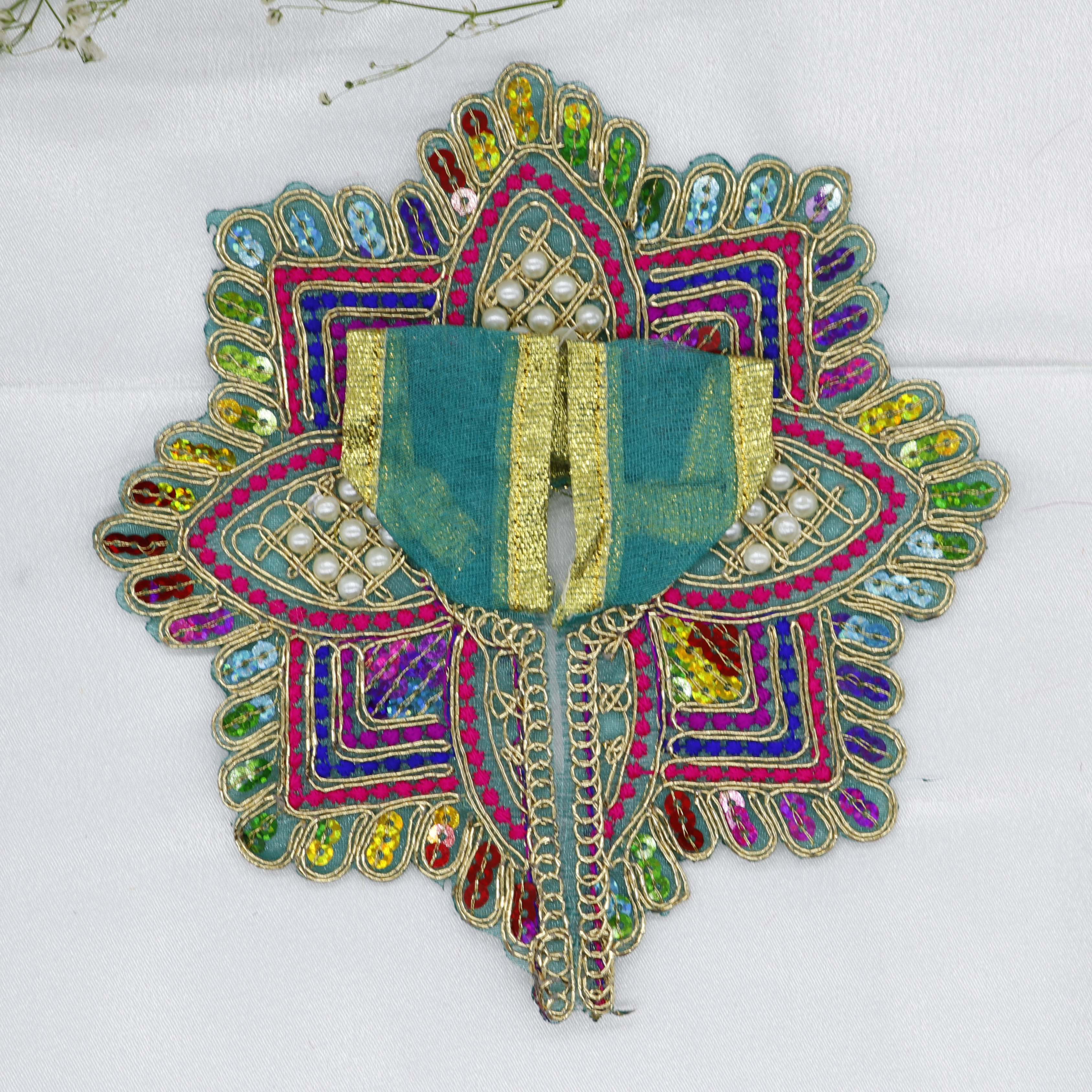 Moti Mandal Design Net Fabric Laddu Gopal Dress