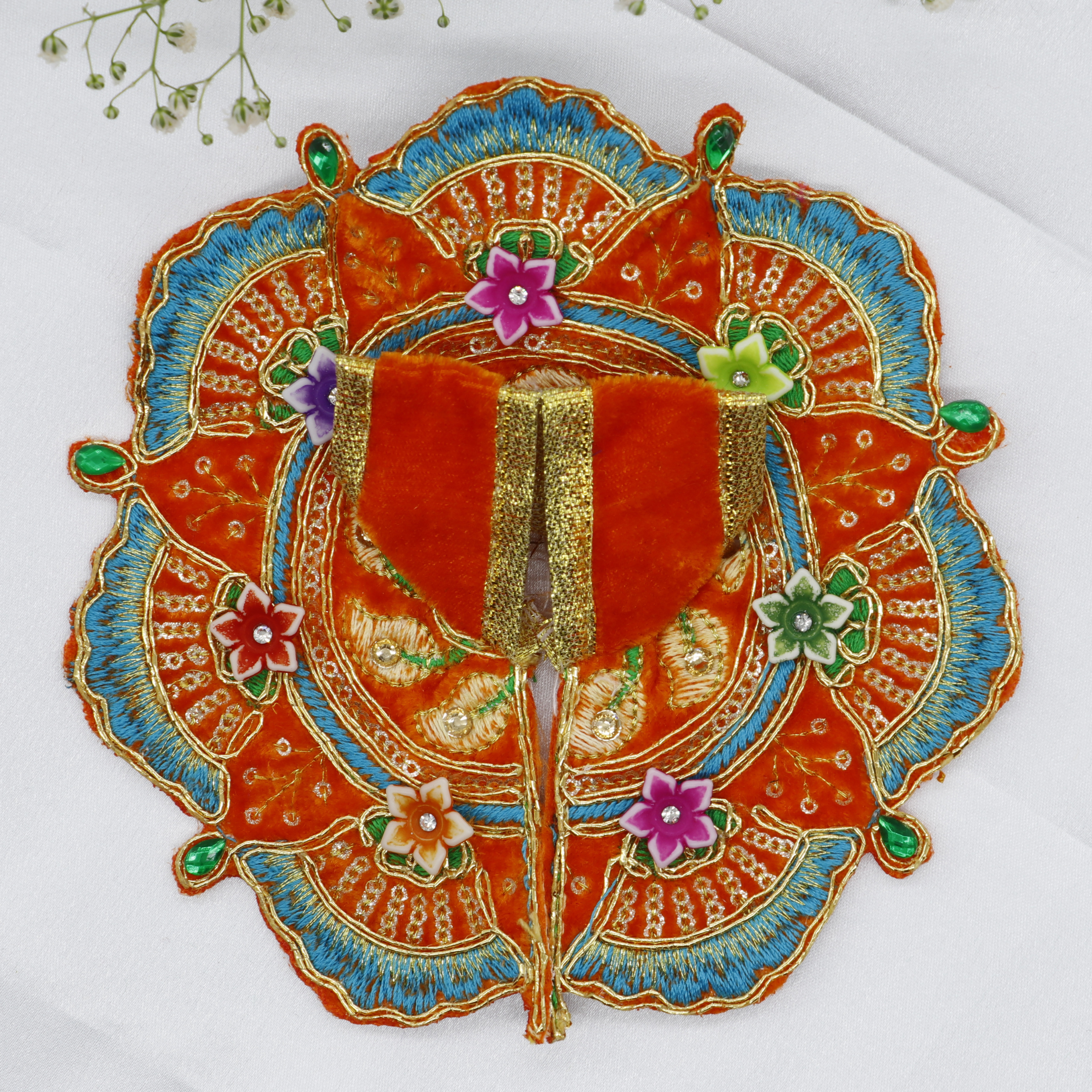 Phool Patti Zari Work Laddu Gopal Dress