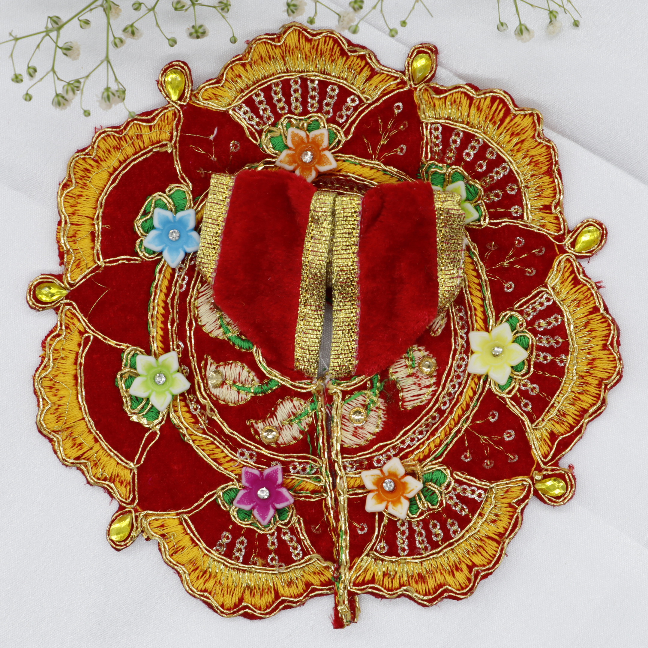 Phool Patti Zari Work Laddu Gopal Dress