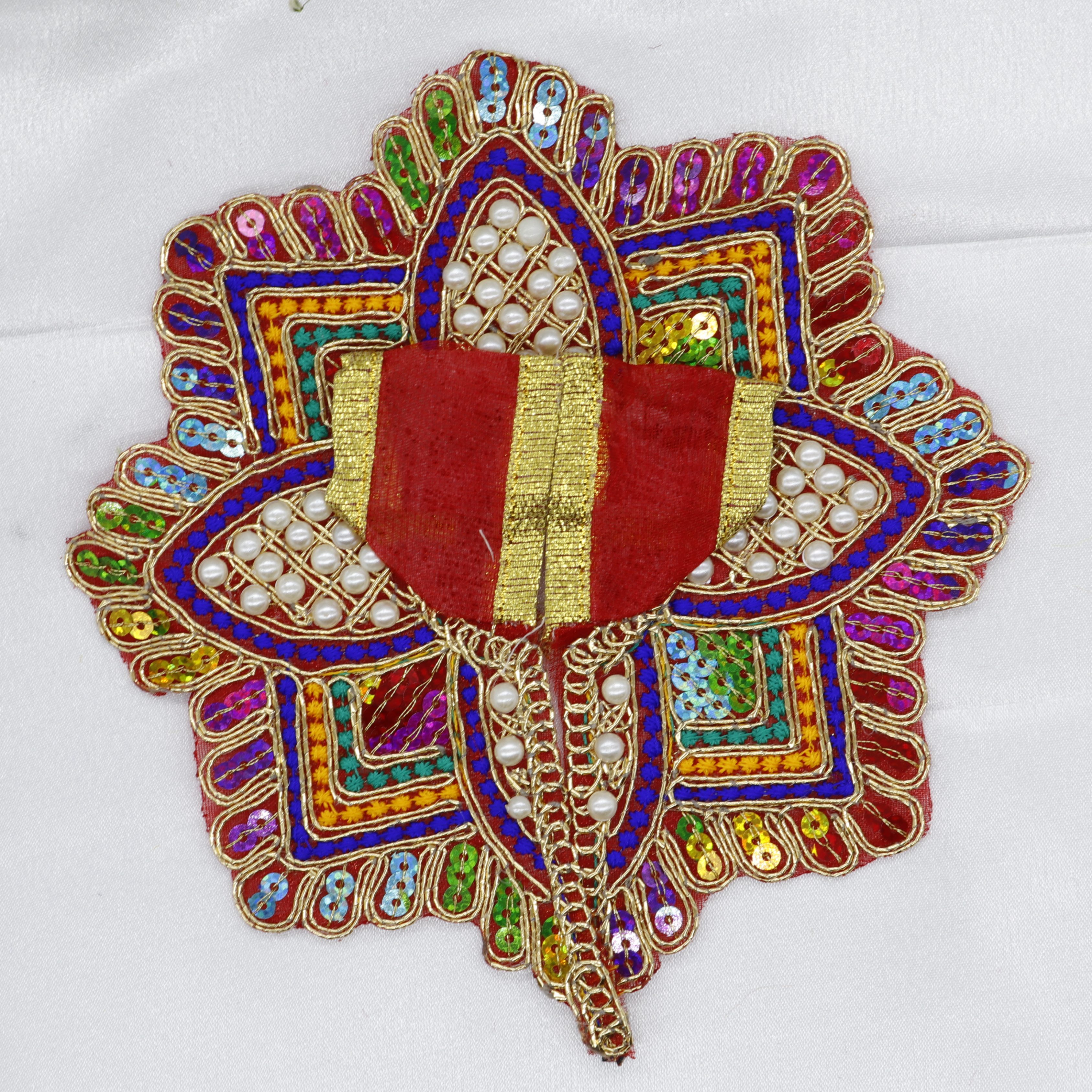 Moti Mandal Design Net Fabric Laddu Gopal Dress