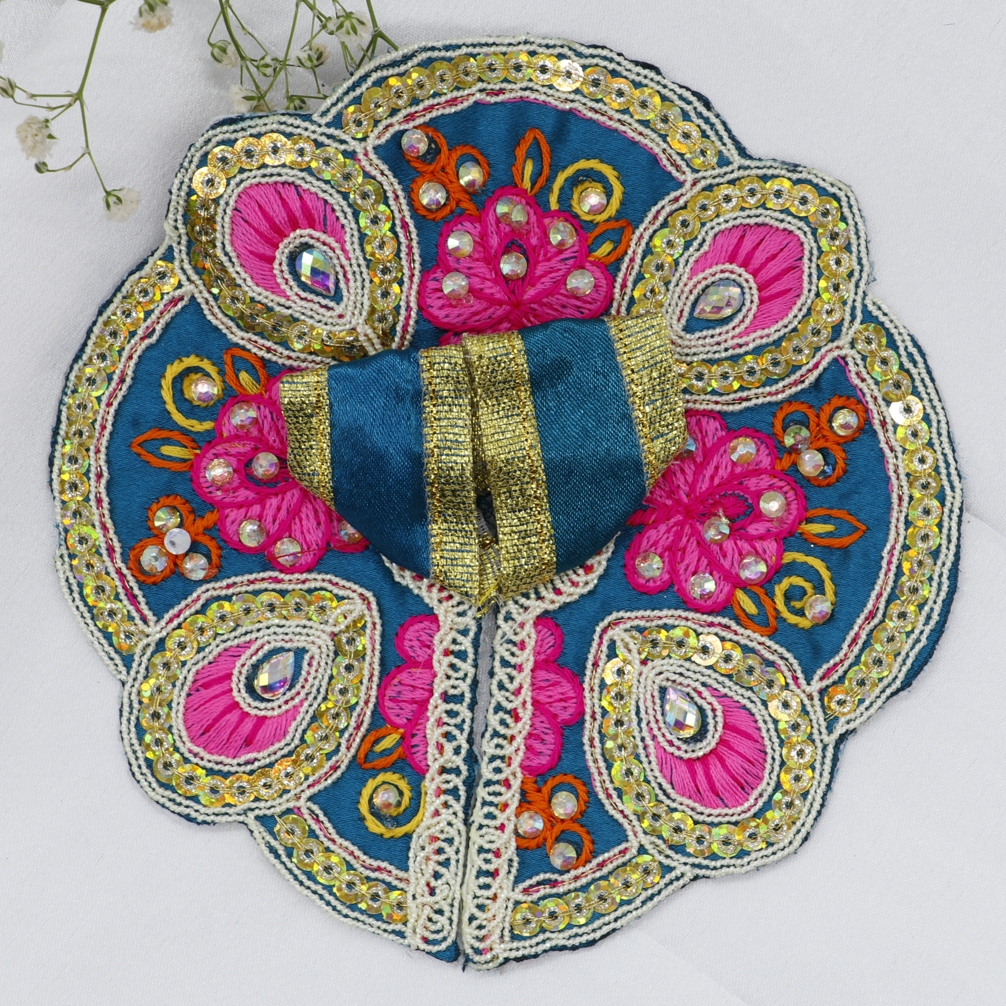 Mayur Rangat Embroidery Laddu Gopal Dress