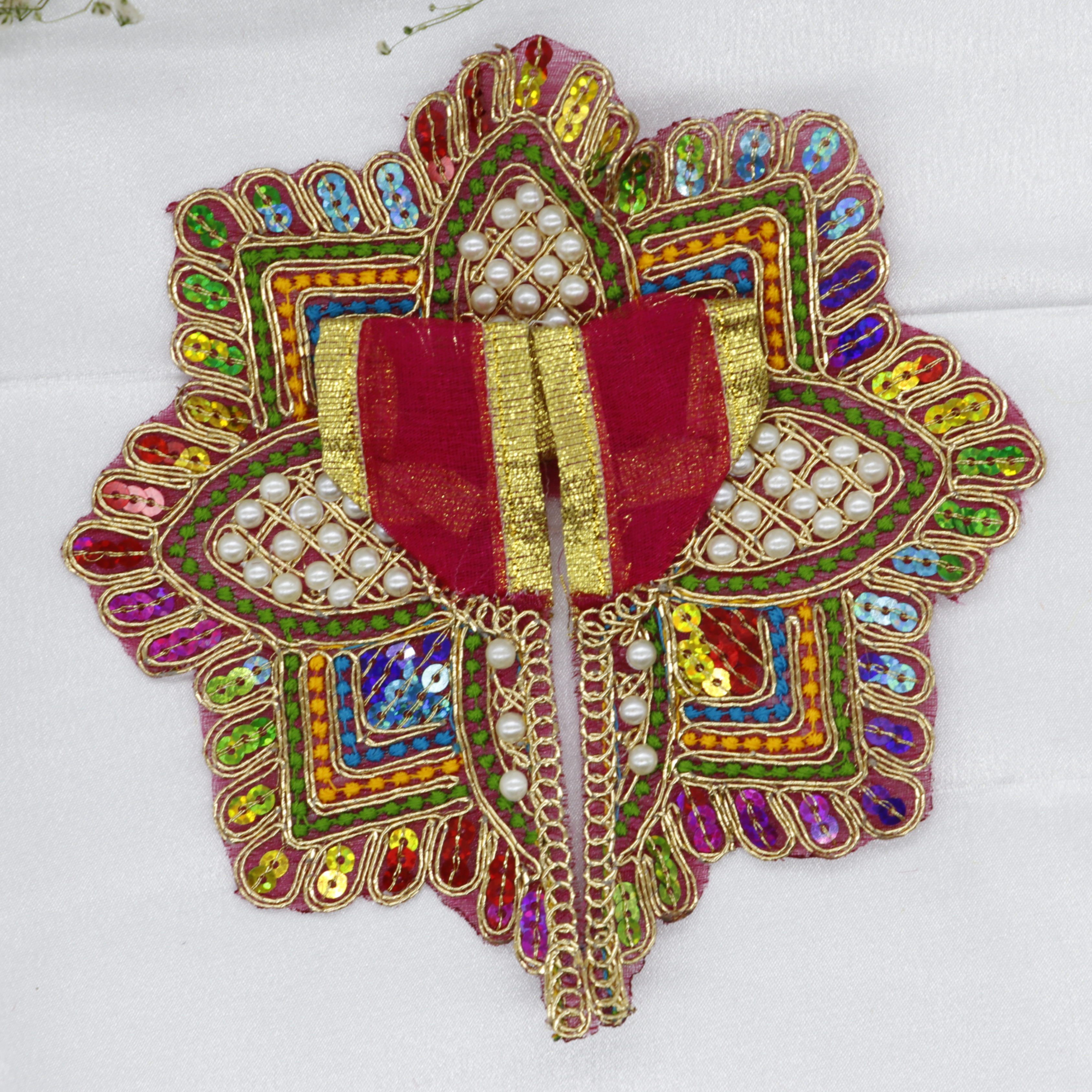 Moti Mandal Design Net Fabric Laddu Gopal Dress