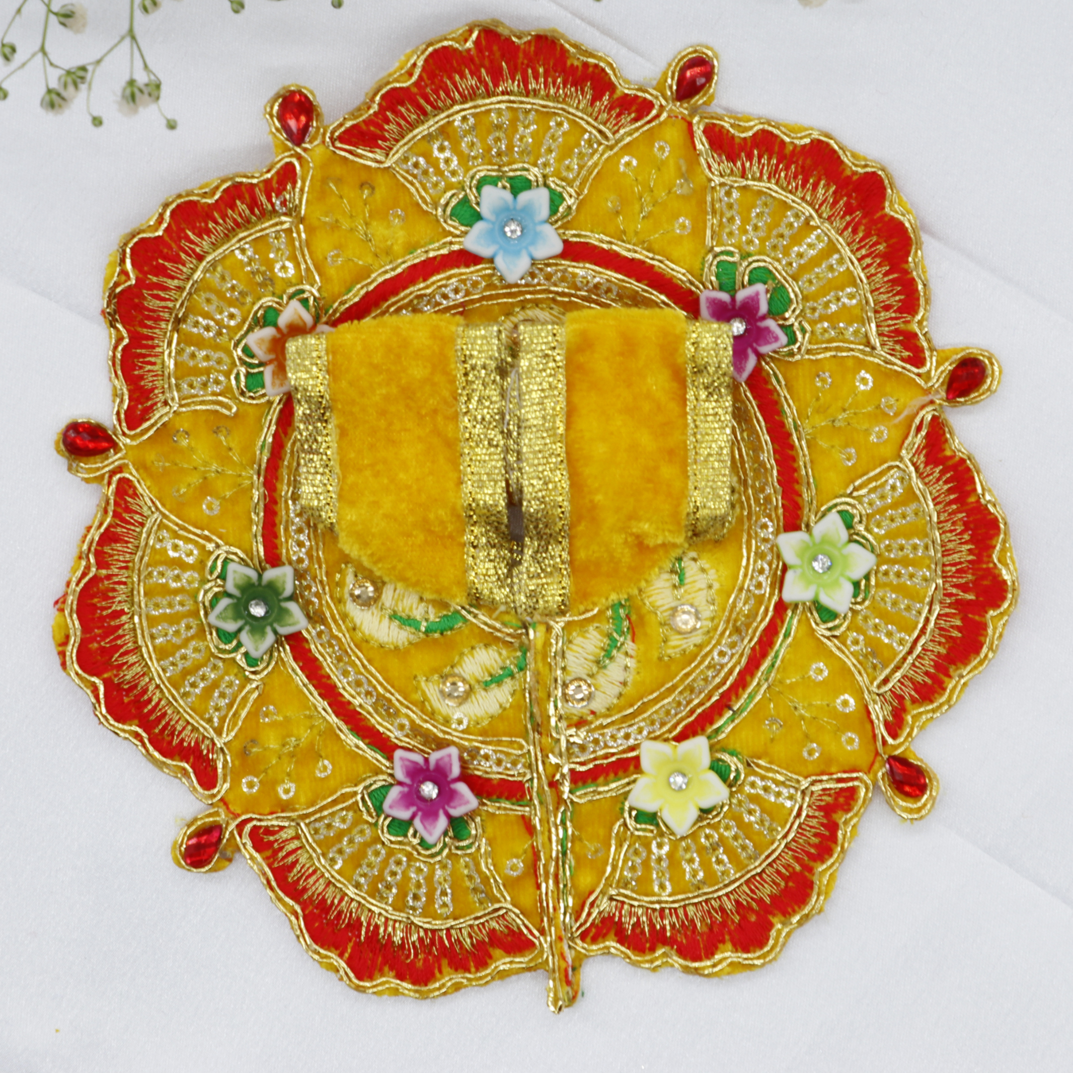 Phool Patti Zari Work Laddu Gopal Dress