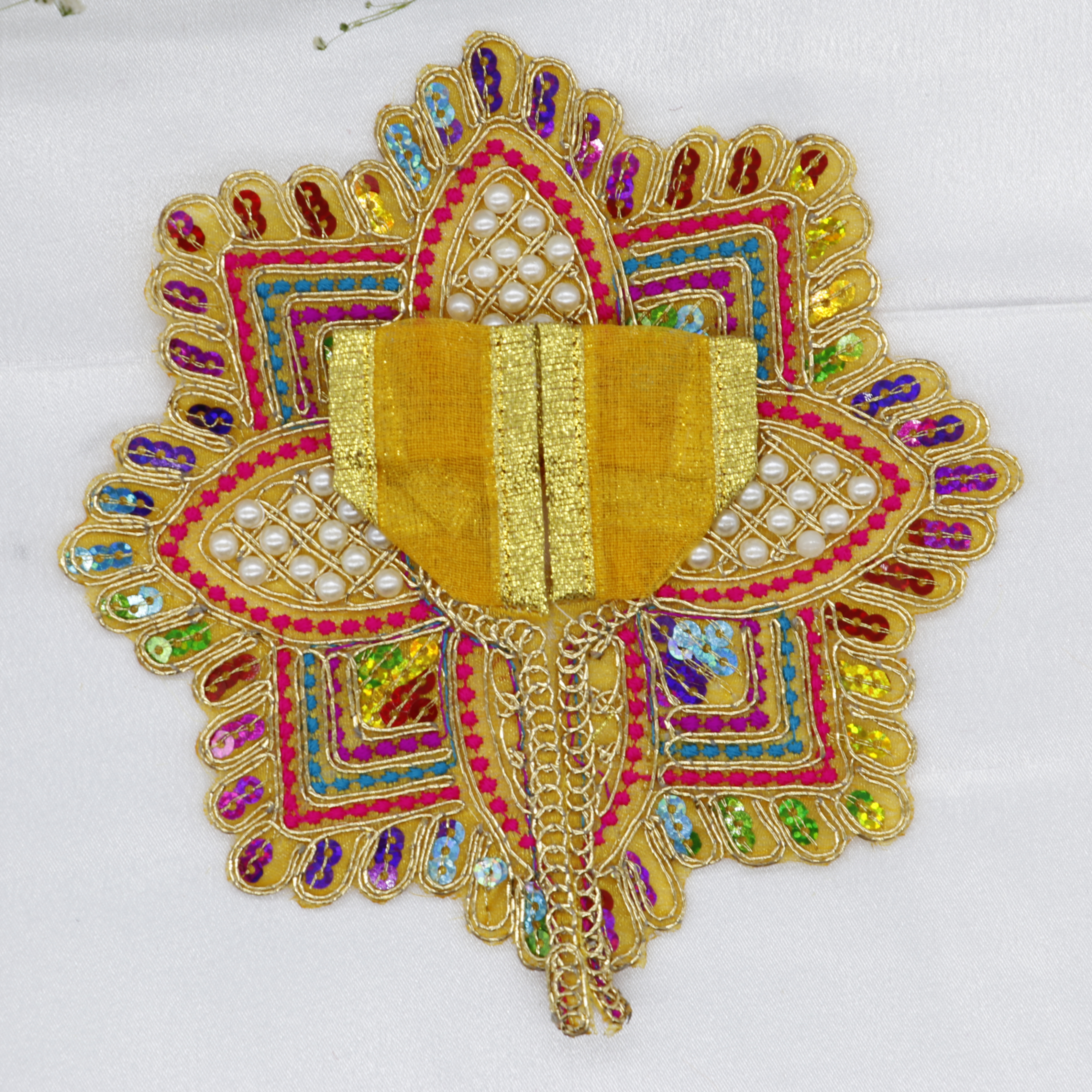 Moti Mandal Design Net Fabric Laddu Gopal Dress