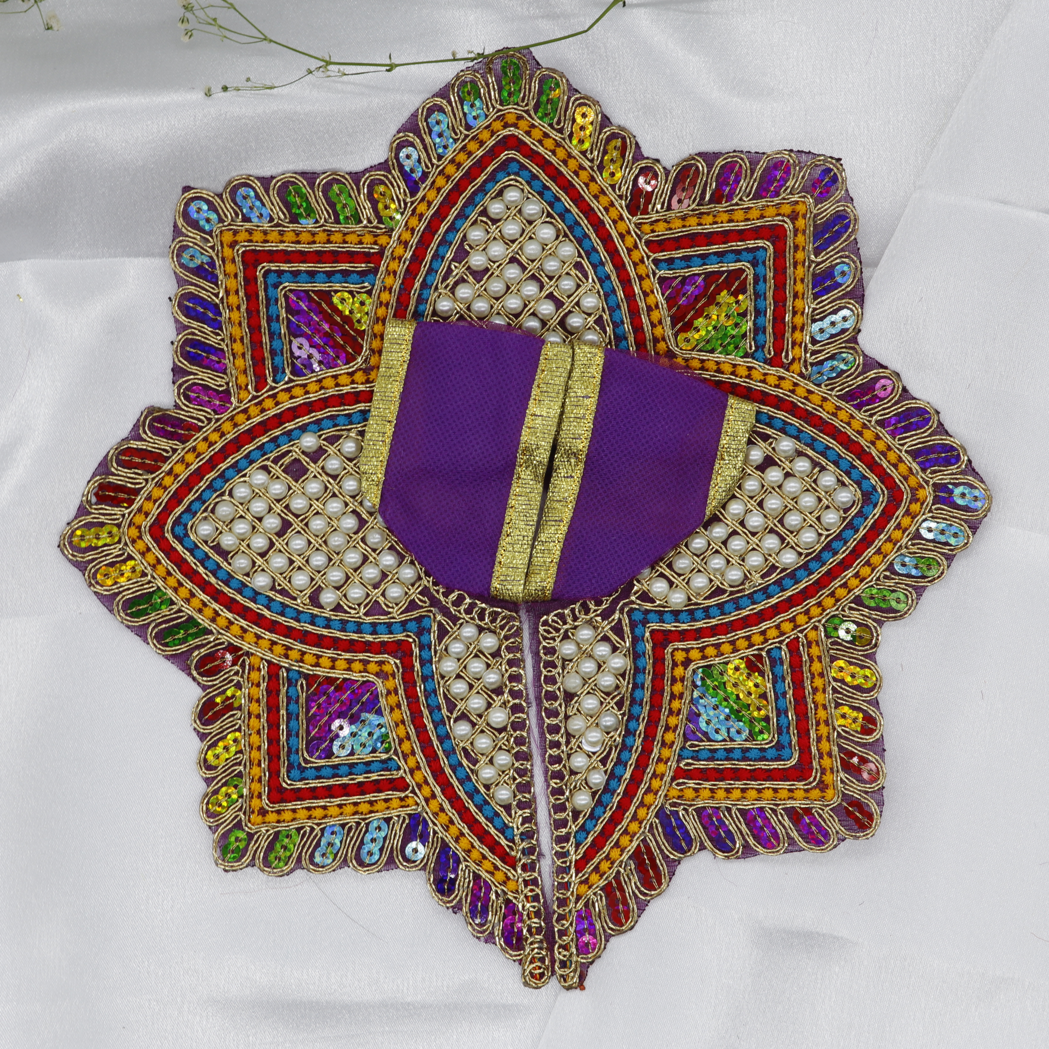 Moti Mandal Design Net Fabric Laddu Gopal Dress